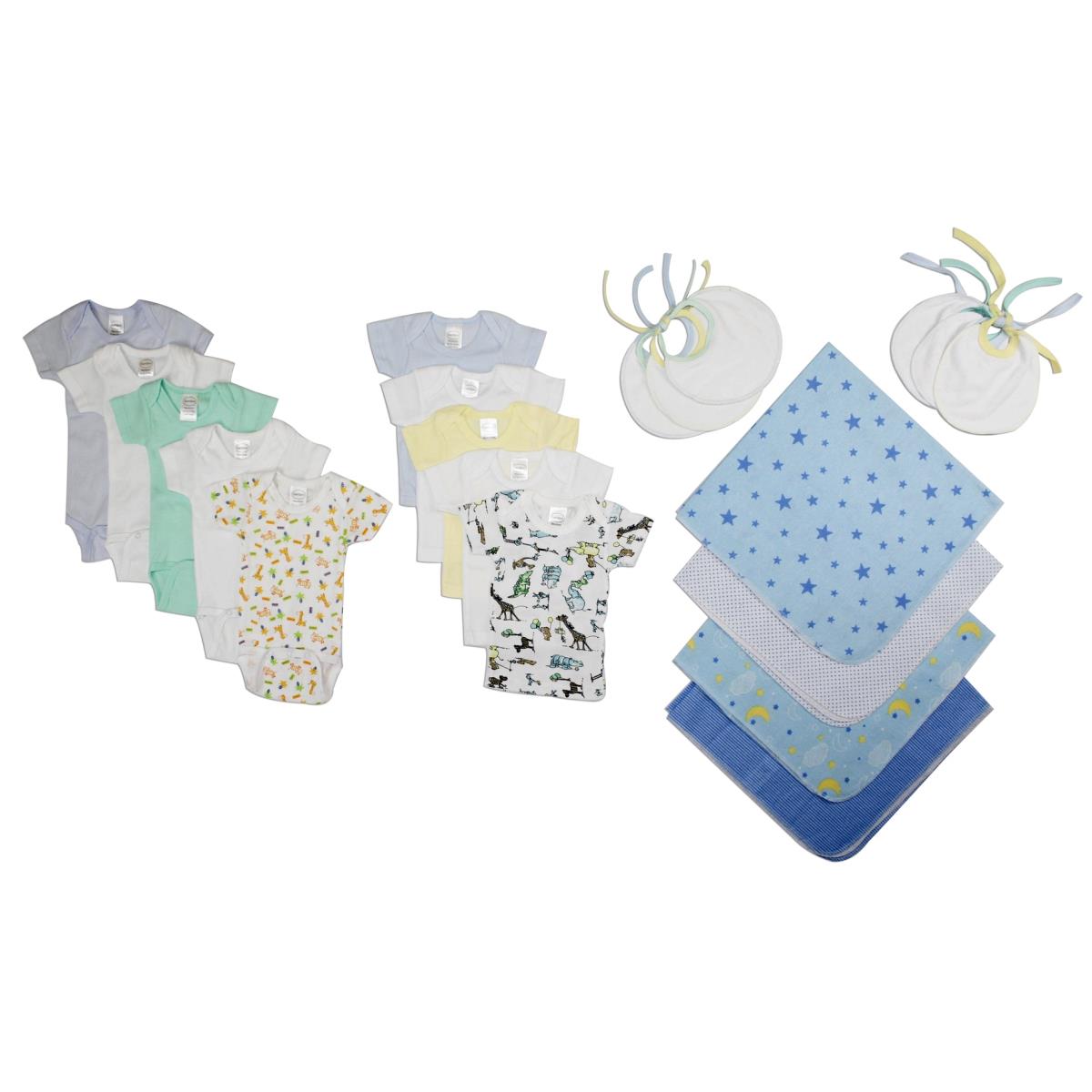 NC-0414S Baby Boy 20 Piece Layette Sets, White & Blue - Small