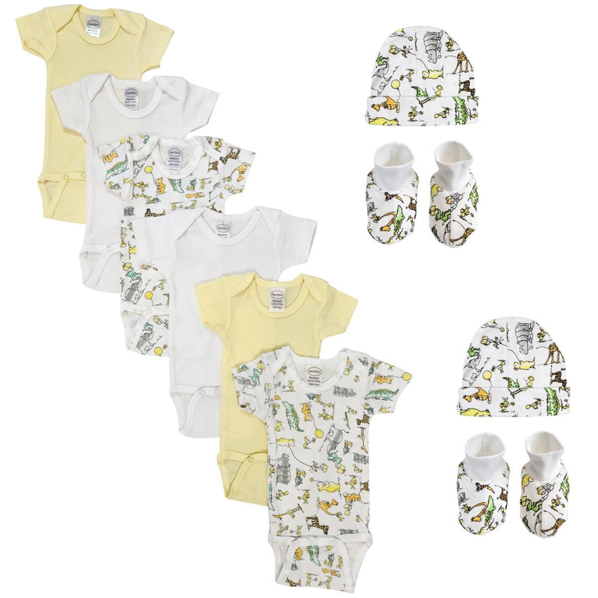 NC-0417S Unisex Baby 10 Piece Layette Sets, White - Small