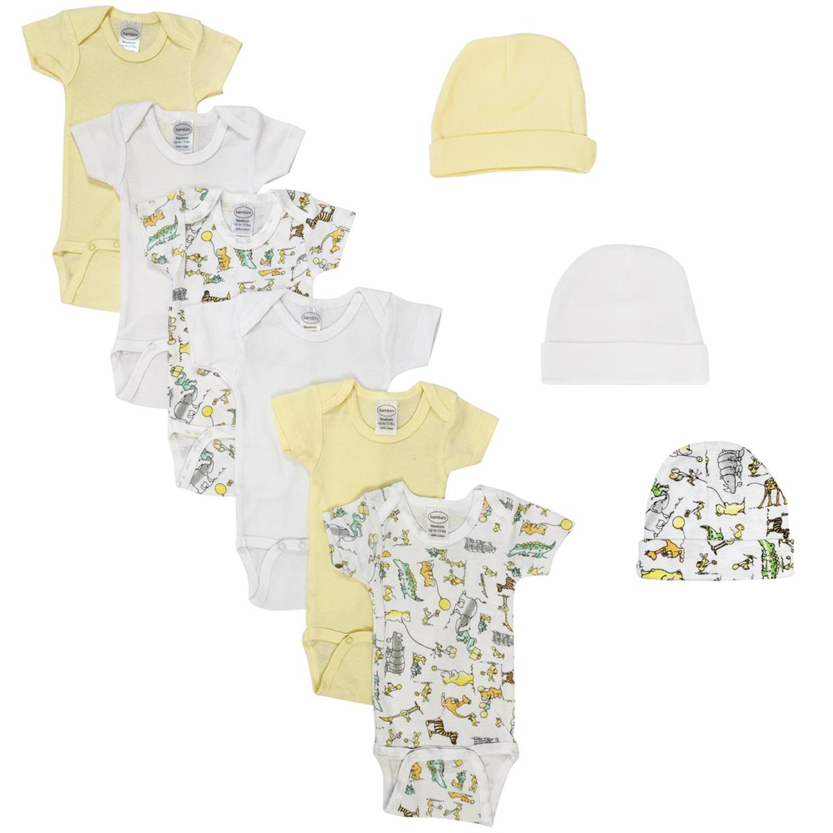 NC-0418NB Unisex Baby 10 Piece Layette Sets, White - Newborn