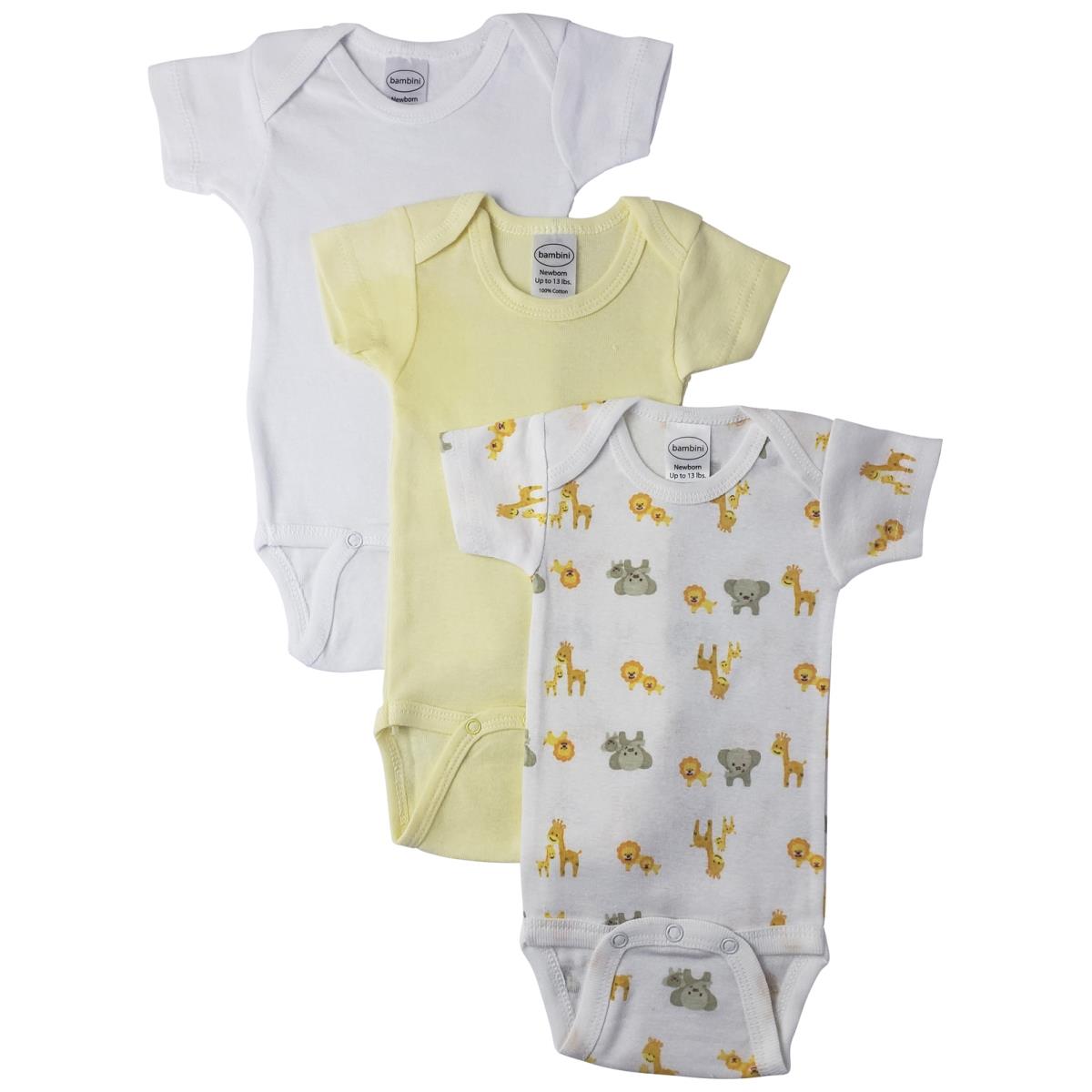 NC-0429M Unisex Baby 3 Piece Bodysuits, White - Medium