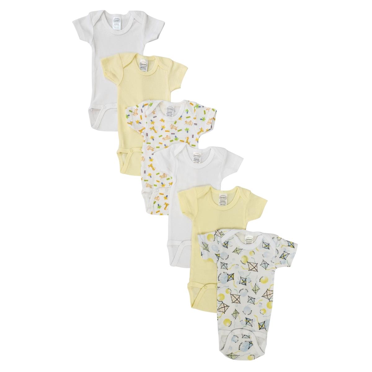 NC-0448S Unisex Baby 6 Piece Onezies Bodysuit, White - Small