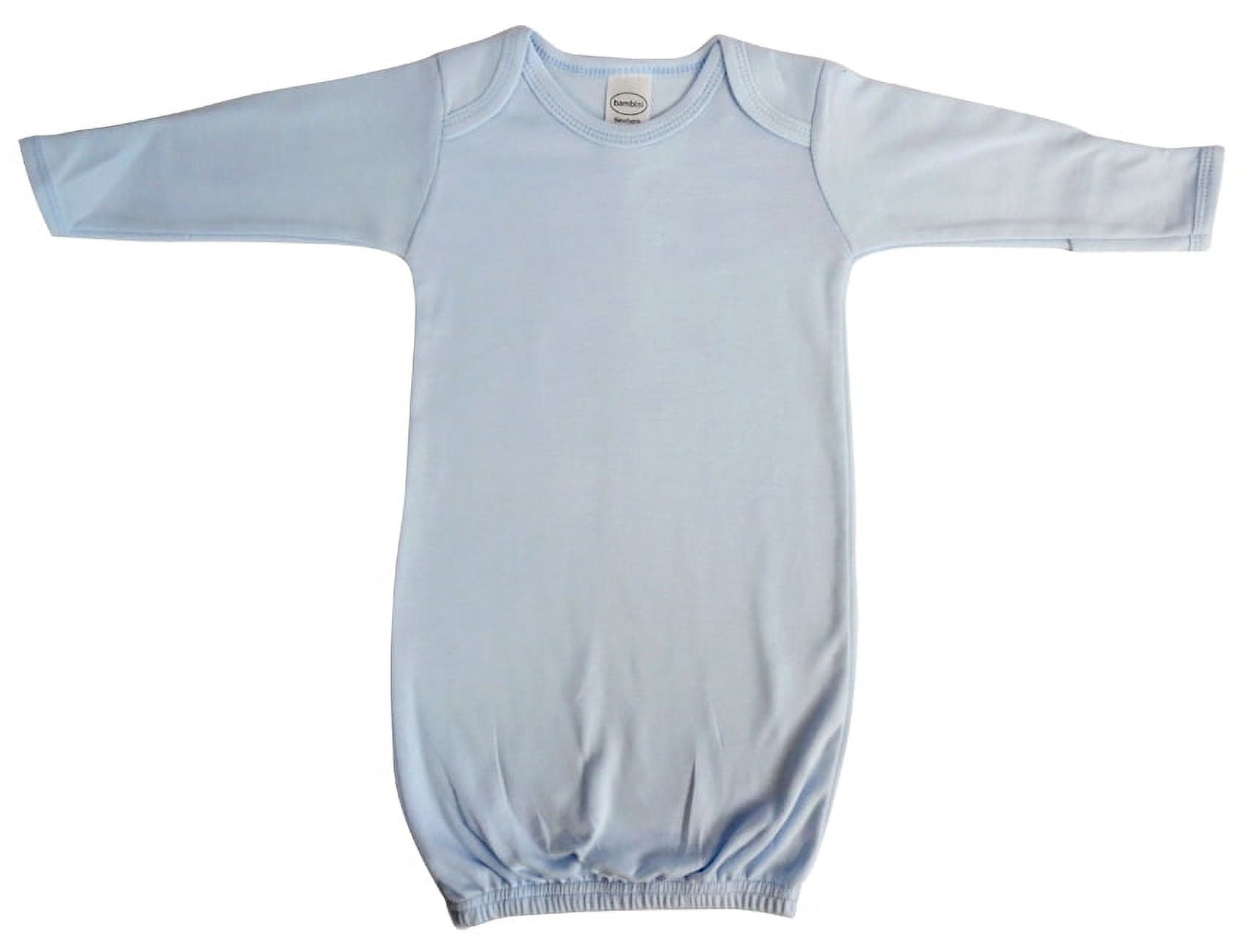 Picture of Bambini 913B Blue Interlock Infant Gown