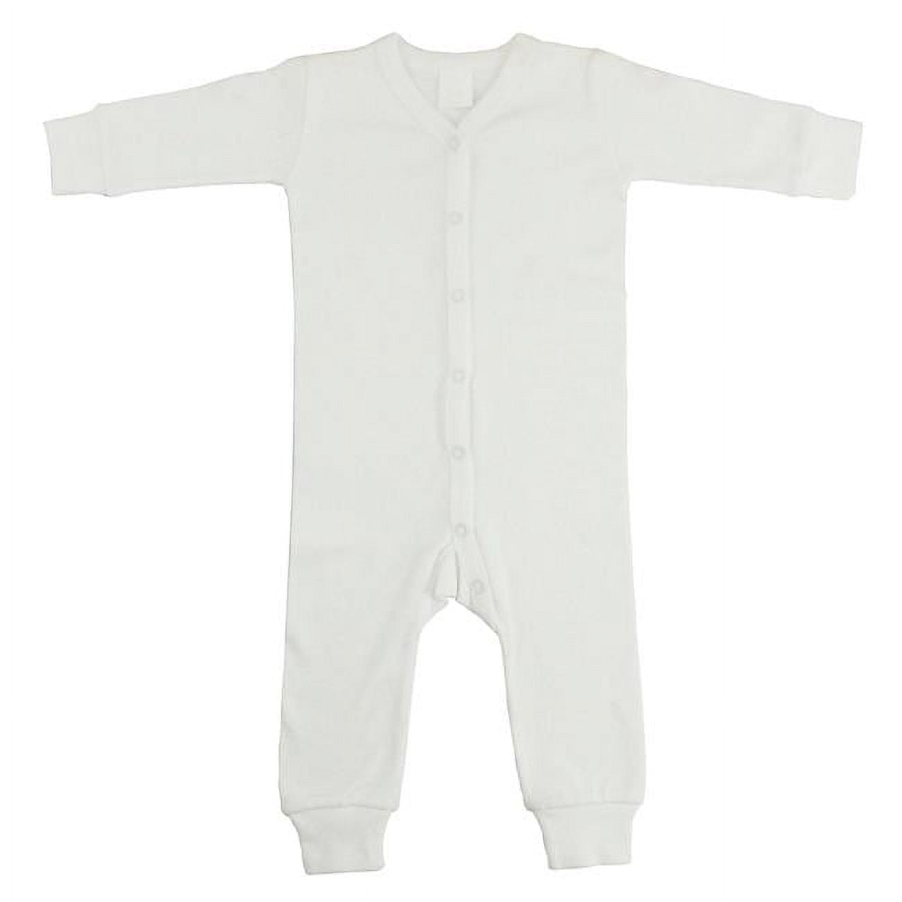 Picture of Bambini 1040WM Interlock Union Suit Long Johns&#44; White - Medium