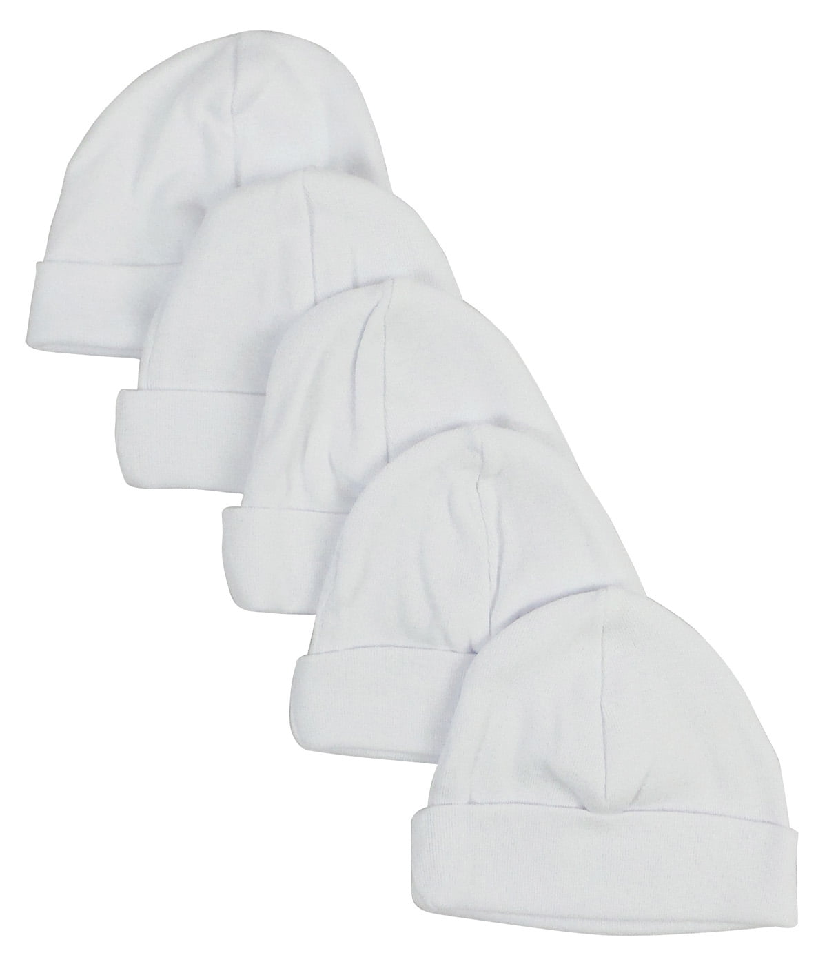 Picture of Bambini 031-WHITE-5 Baby Cap&#44; White - Pack of 5