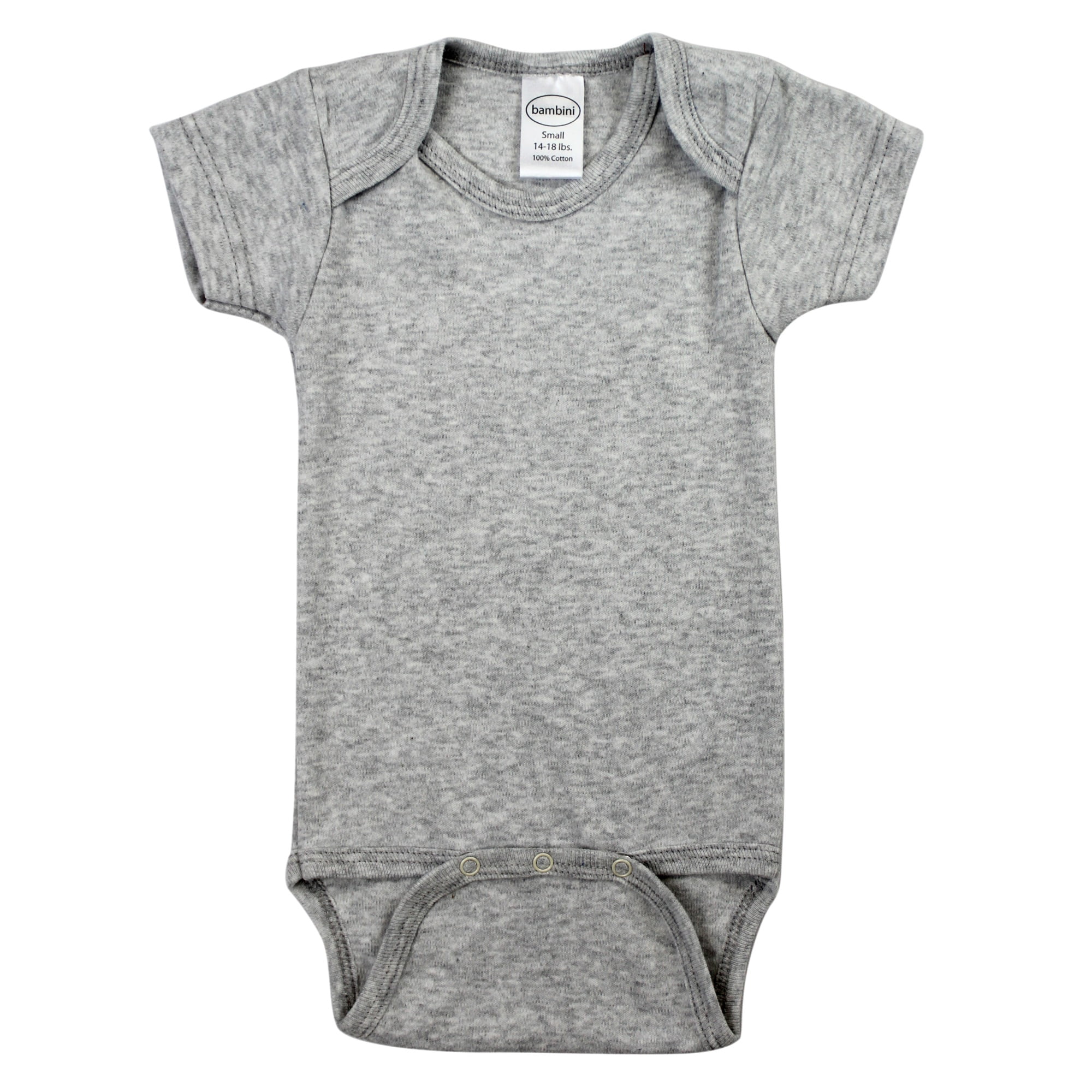 LS-0172 Interlock Short Sleeve Bodysuit, Gray - Small