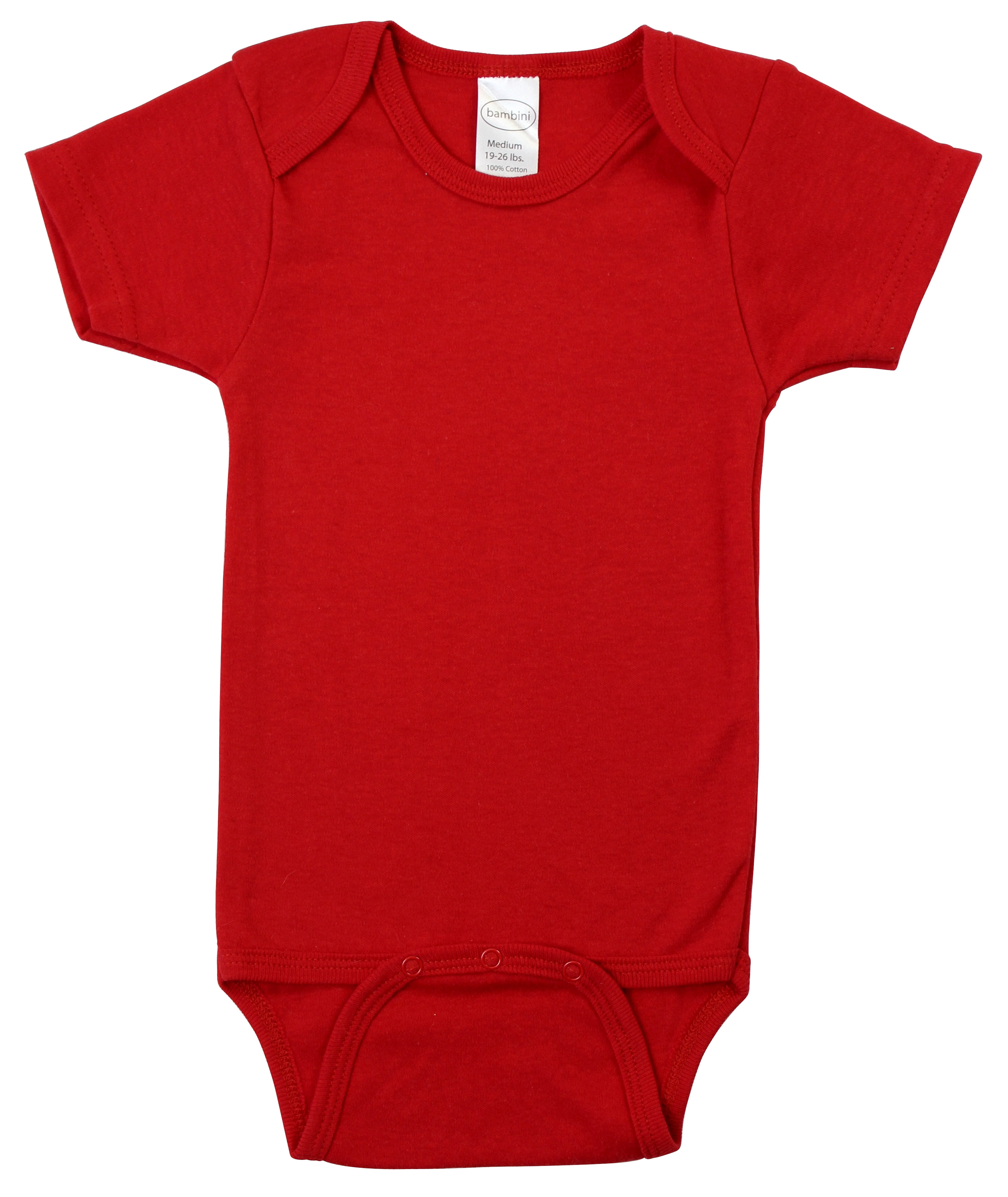 LS-0148 Interlock Short Sleeve Bodysuit, Red - Large