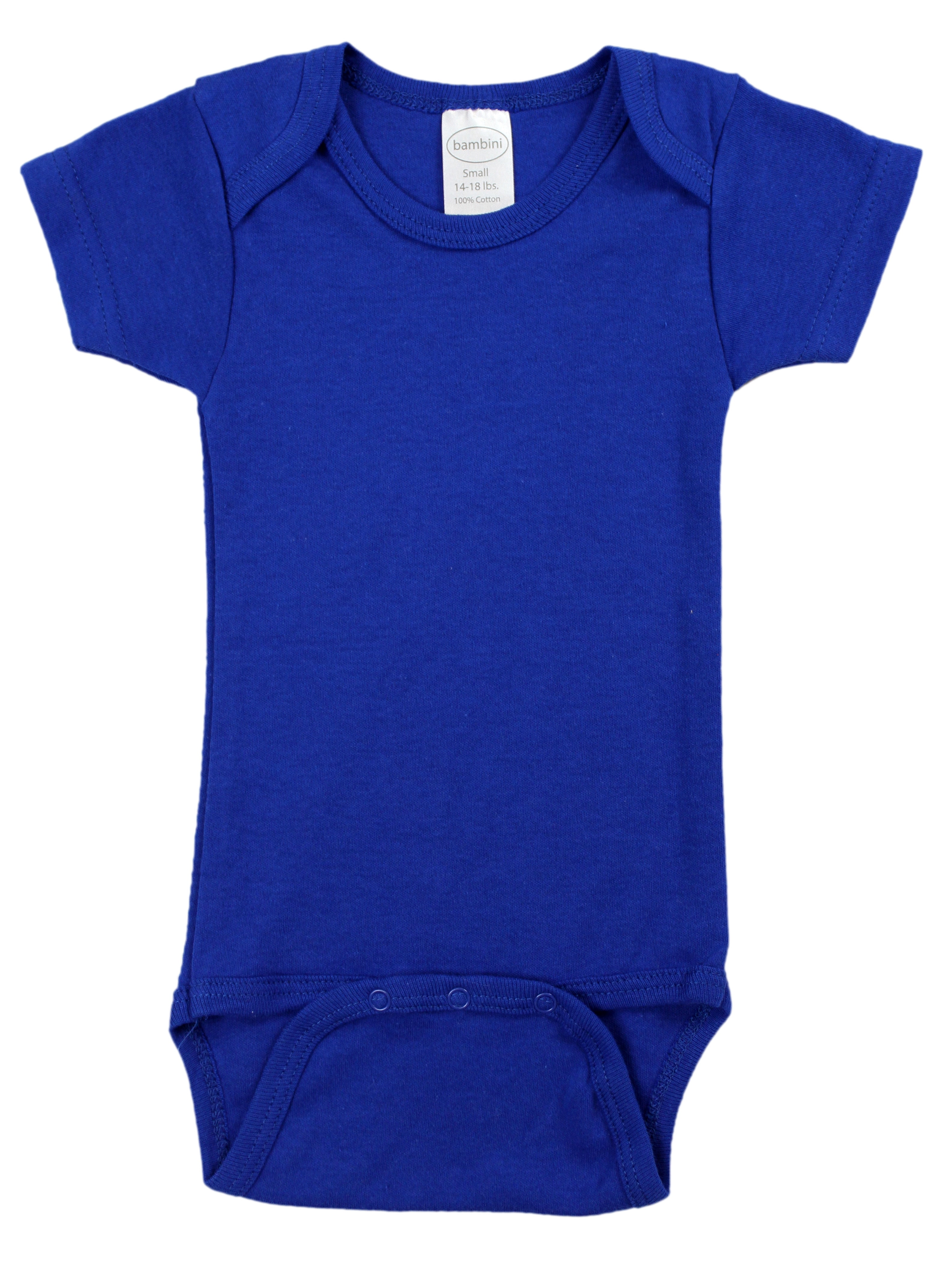 LS-0160 Interlock Short Sleeve Bodysuit, Blue - Medium