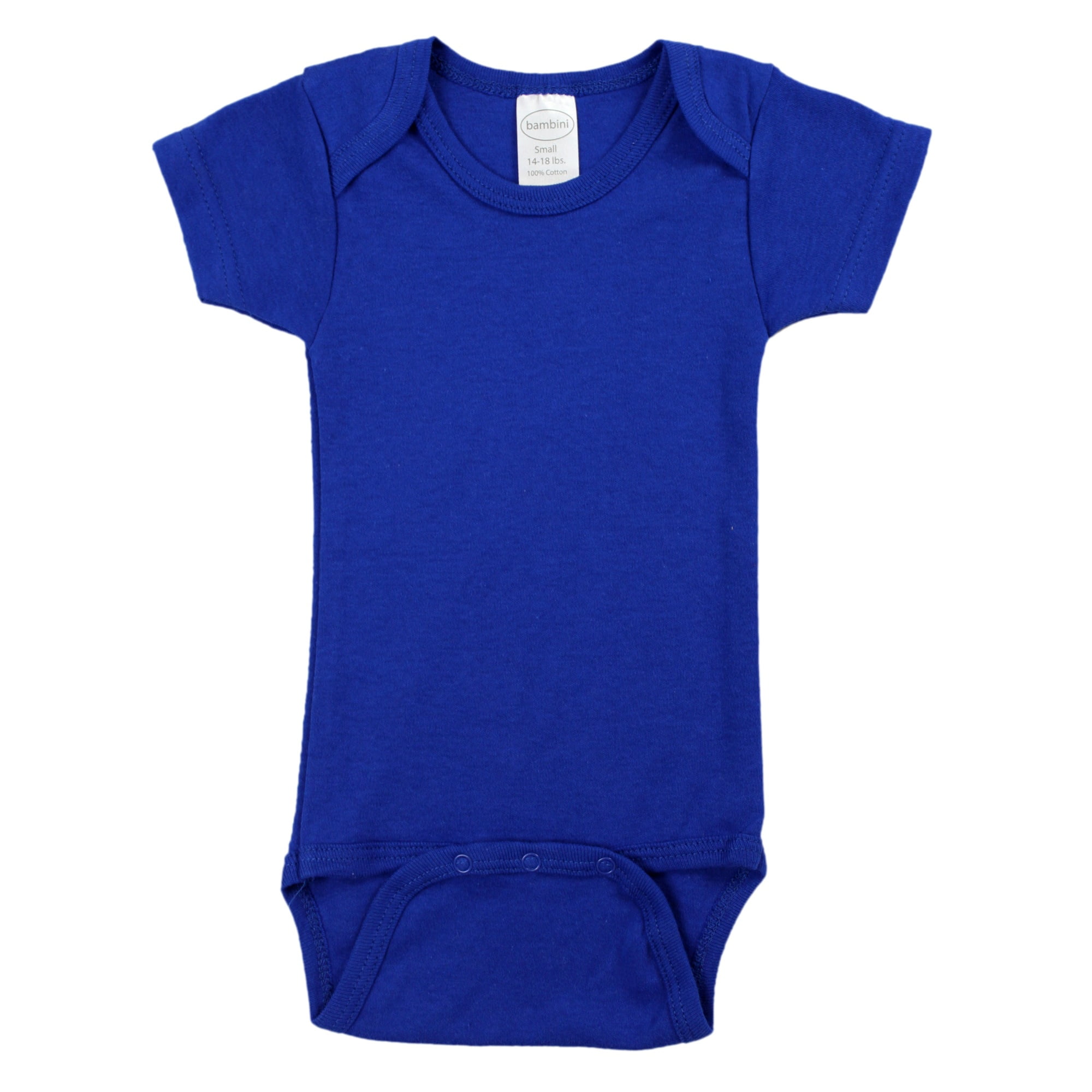 LS-0161 Interlock Short Sleeve Bodysuit, Blue - Large