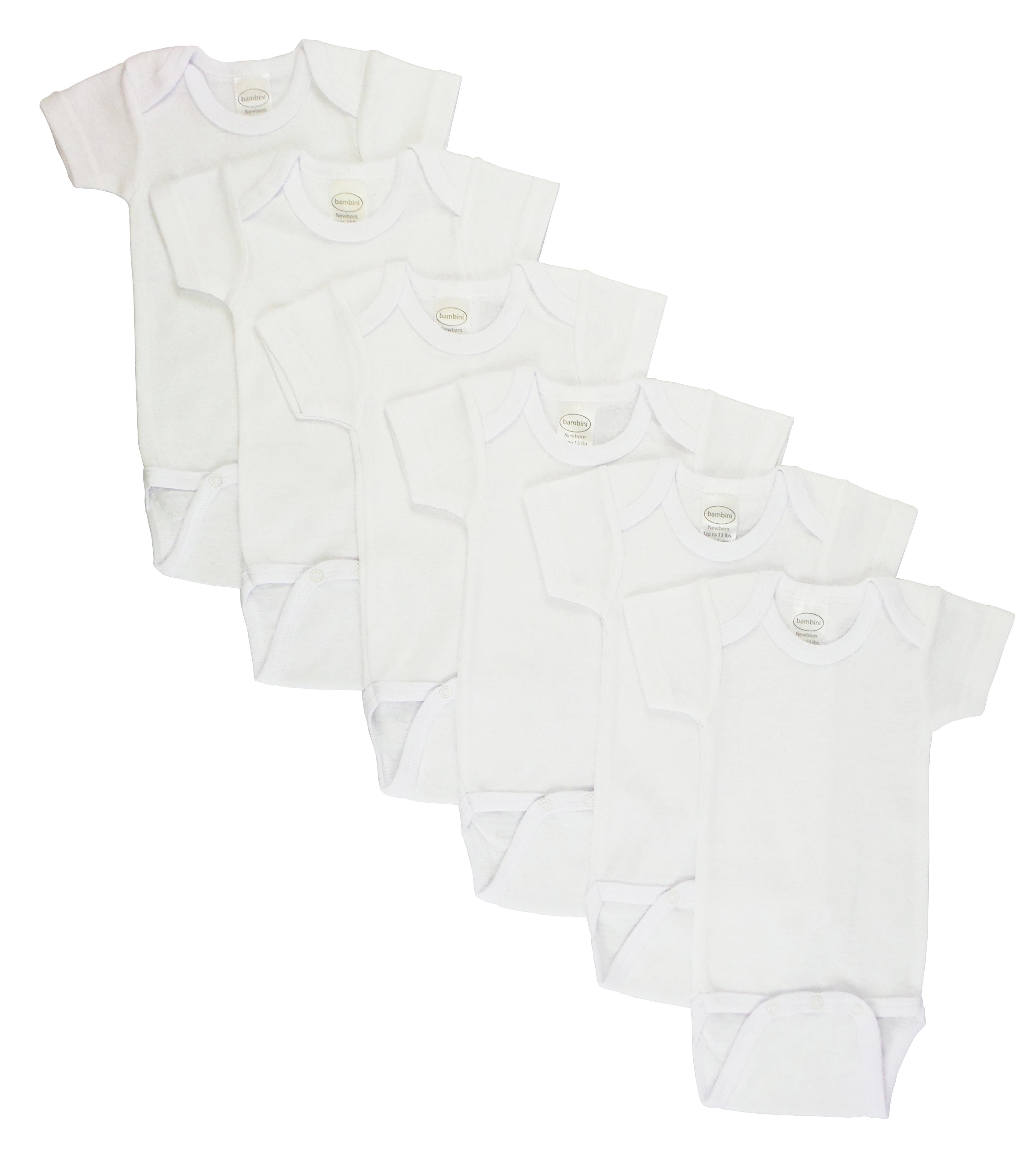 Picture of Bambini CS-001NB-001NB Short Sleeve&#44; White - Newborn