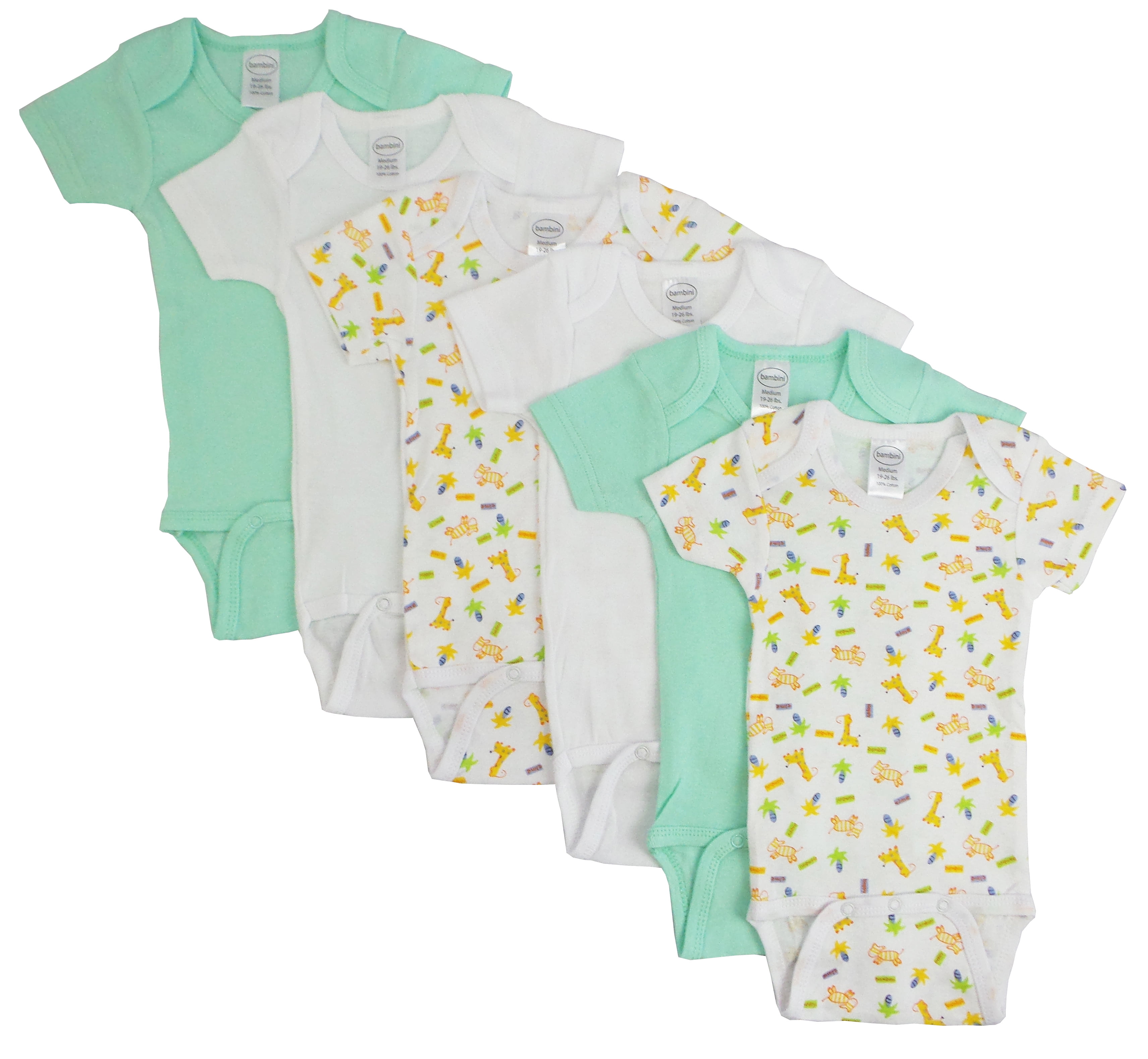 CS-004S-004S Boys Short Sleeve & Printed, White & Green - Small