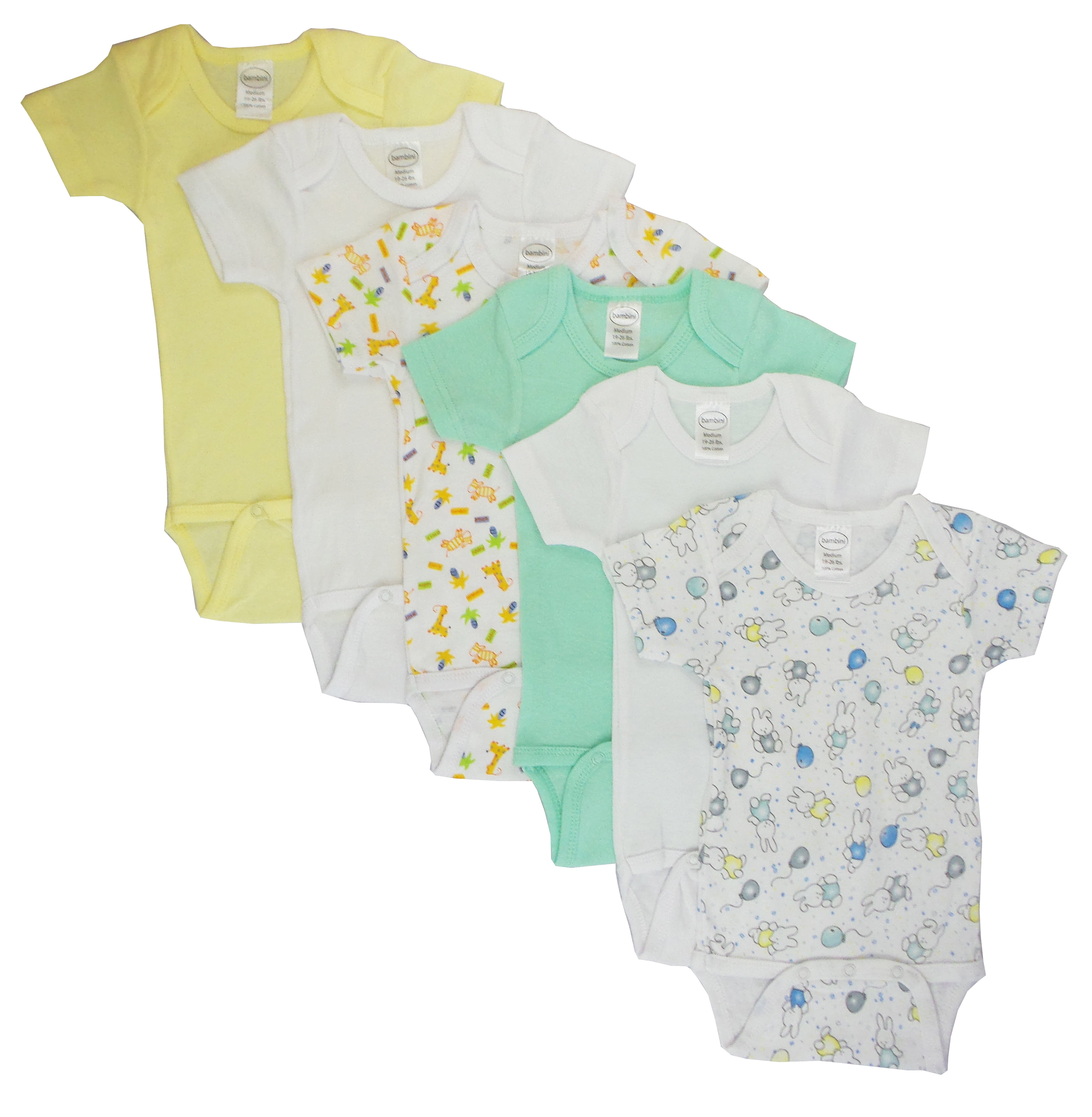 CS-004M-005M Boys Short Sleeve & Printed, White & Green - Medium