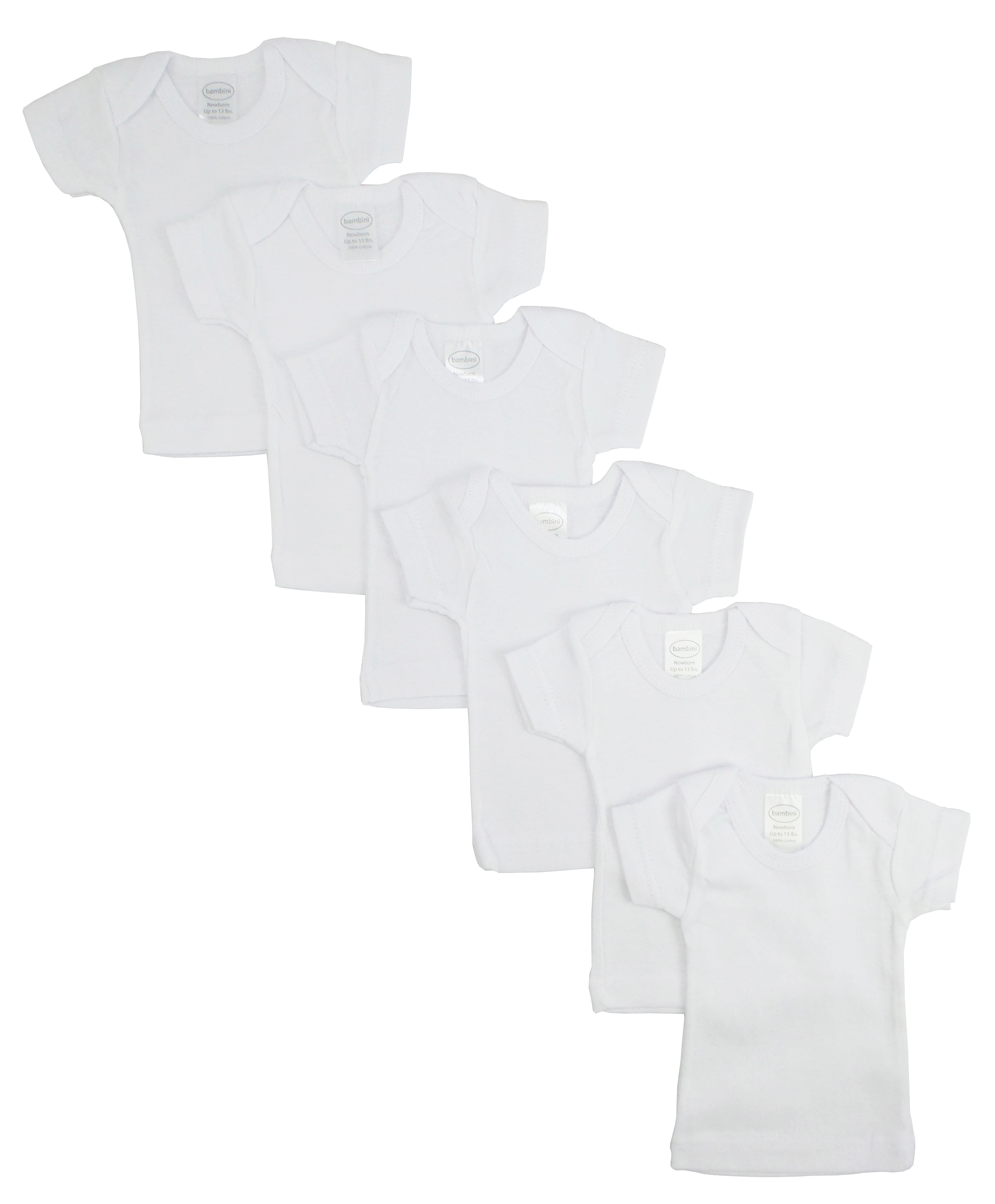 CS-055NB-055NB Short Sleeve Lap Tee, White - Newborn