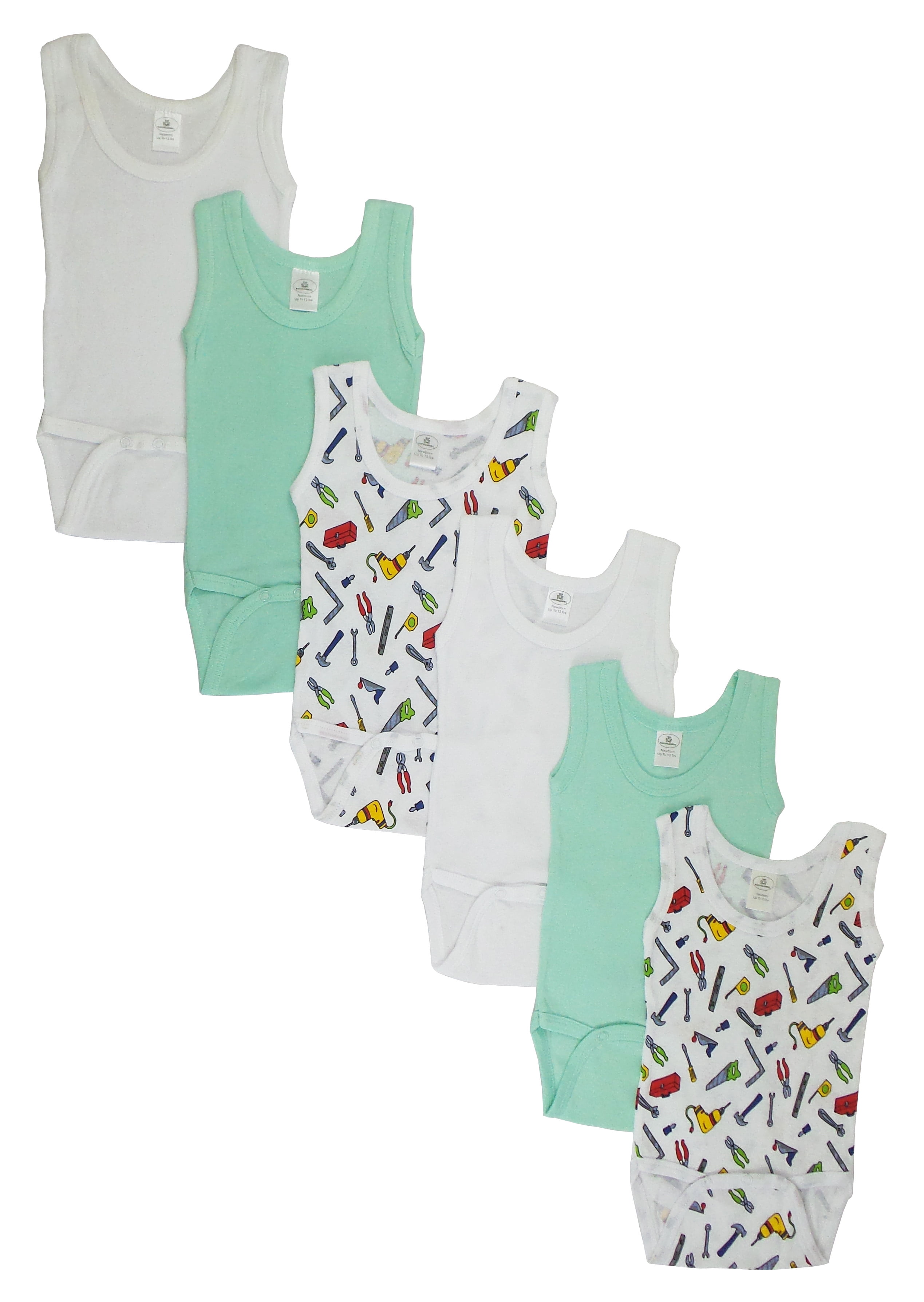 CS-109S-Tools-109S-Tools Boys Tank Top with Printed, White & Blue - Small