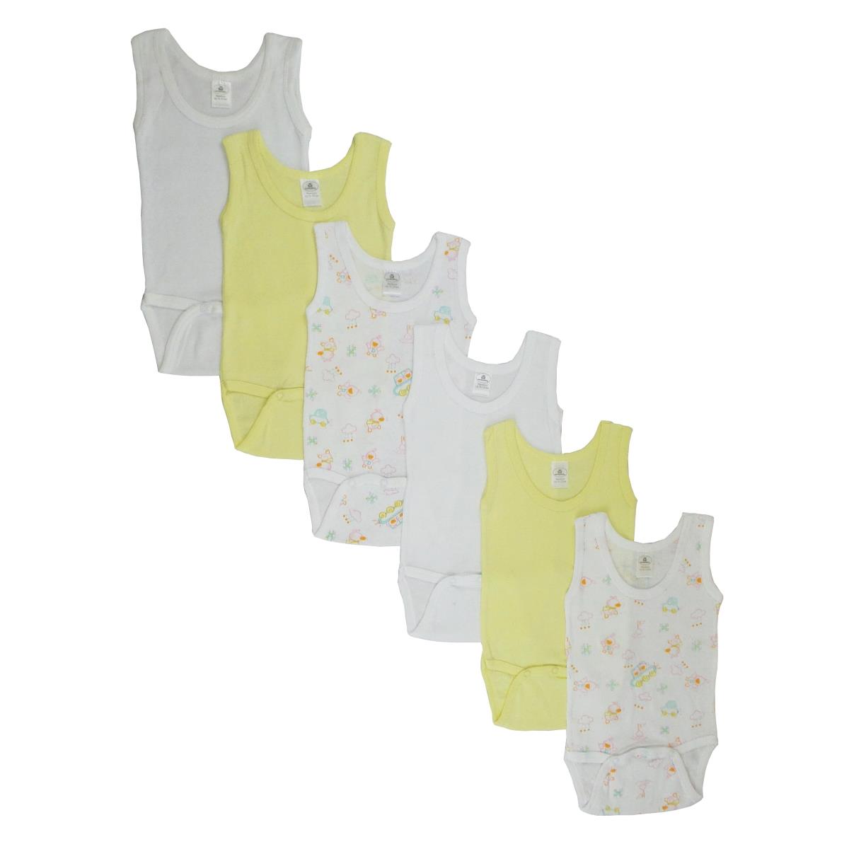CS-111AS-Yellow-Cloud-111AS-Yellow-Cloud Girls Tank Top, Yellow & White - Small