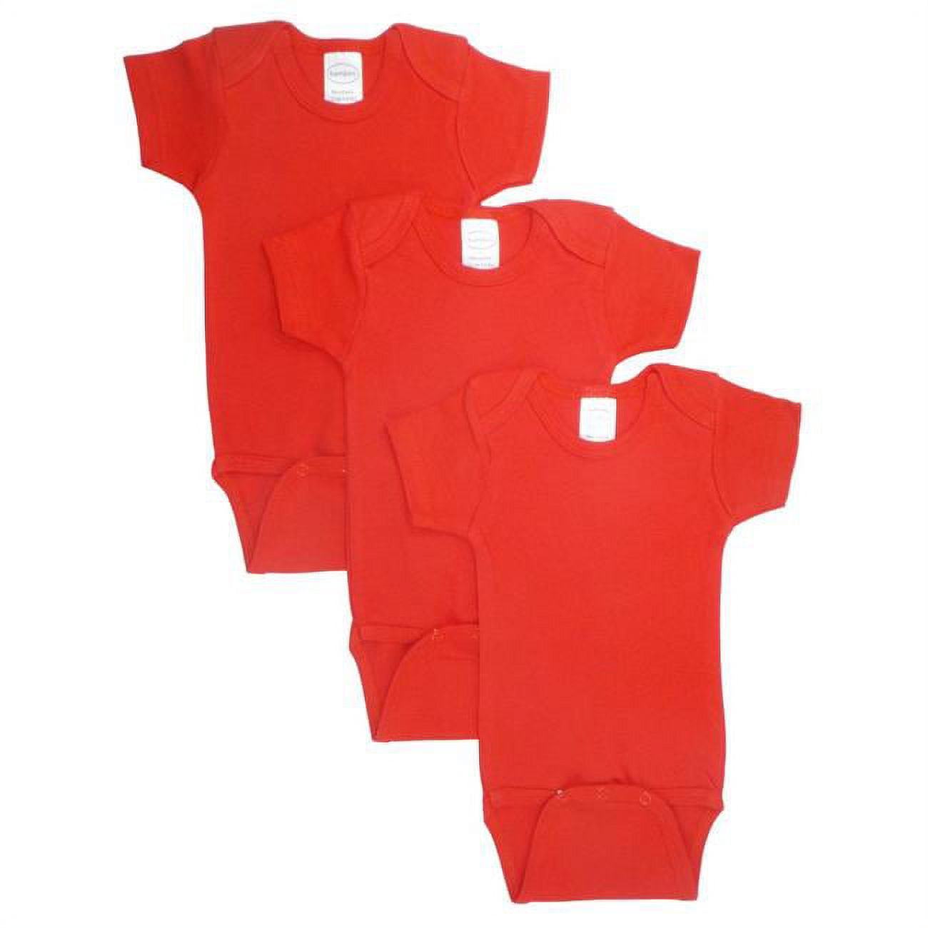 LS-0152 Short Sleeve Bodysuit - Red, Large - Pack of 3