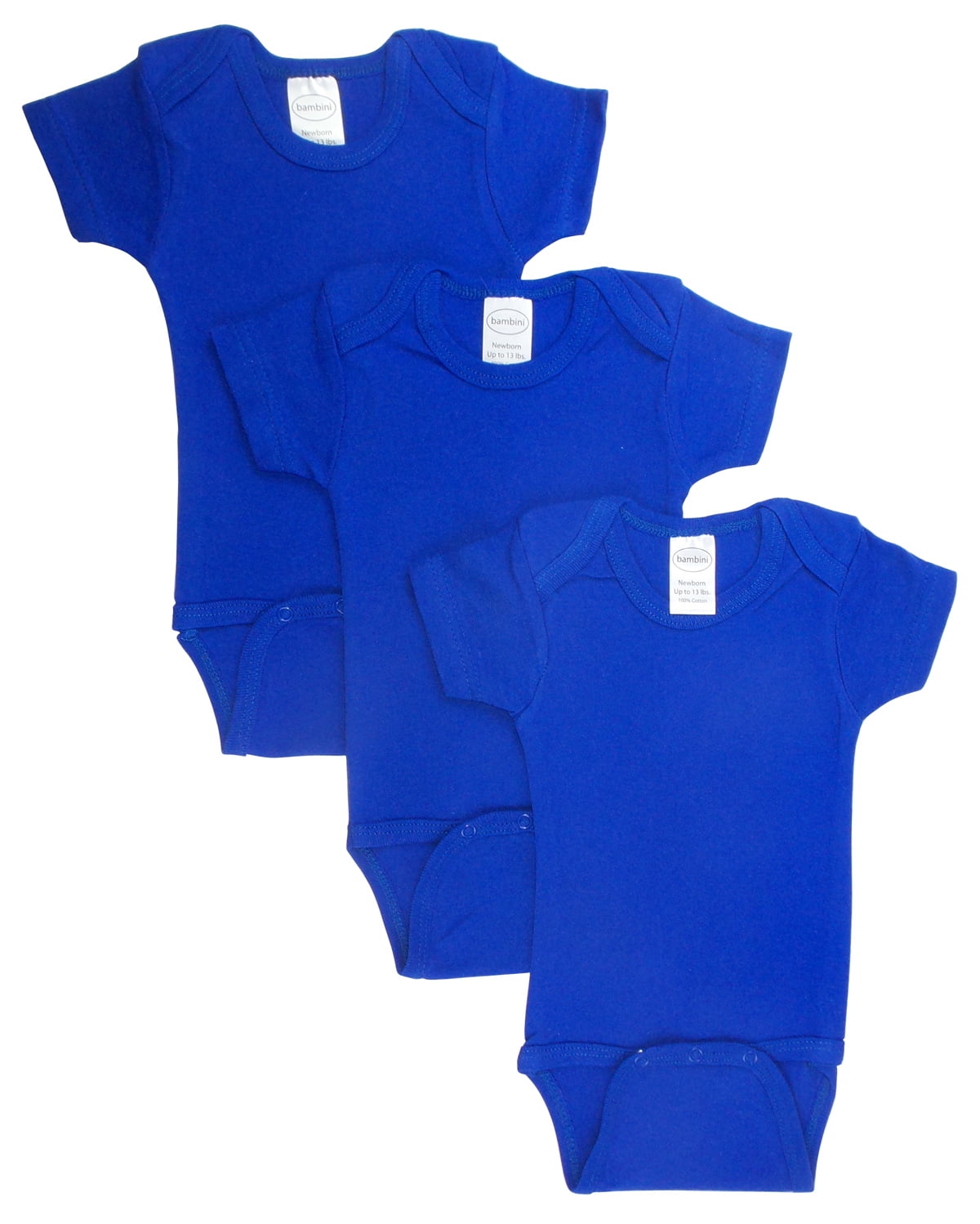 LS-0164 Short Sleeve Bodysuit - Blue, Medium - Pack of 3