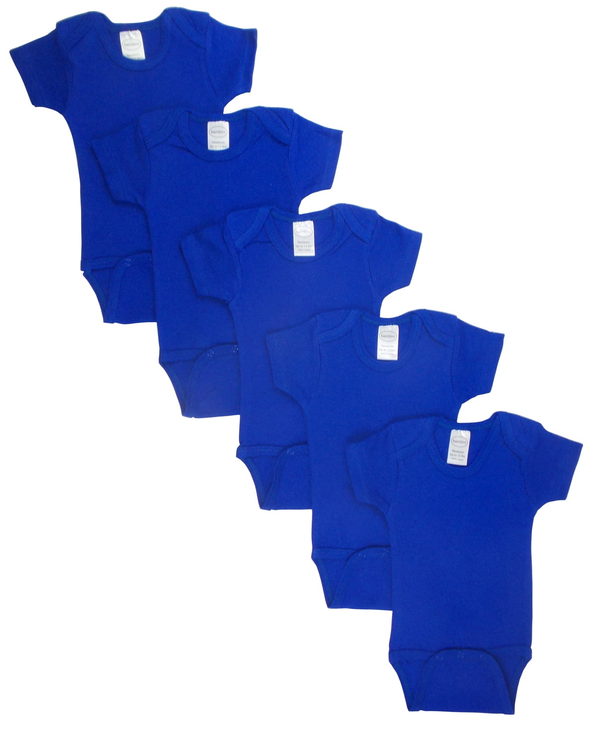 LS-0168 Short Sleeve Bodysuit - Blue, Medium - Pack of 5