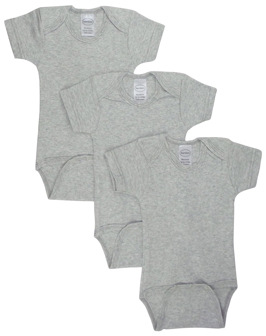 Bambini Grey Bodysuit Onezies (Pack of 3)