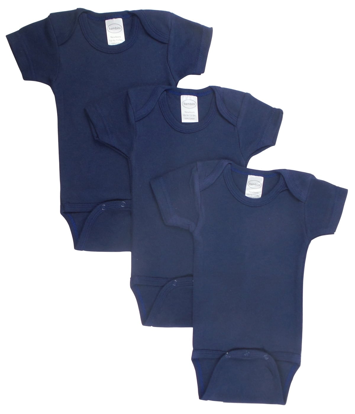 LS-0190 Bodysuit, Navy - Medium - Pack of 3