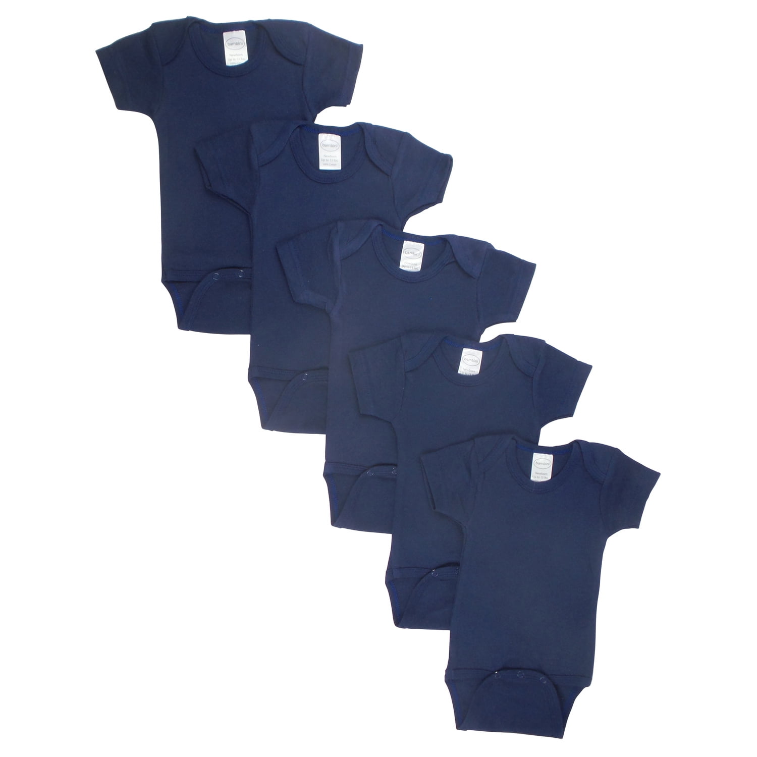 LS-0192 Bodysuit, Navy - Newborn - Pack of 5