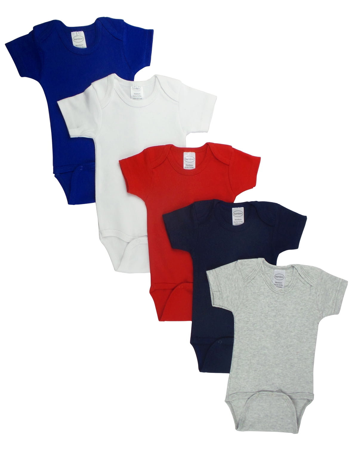 Bambini Red Bodysuit Onezies (Pack of 5)