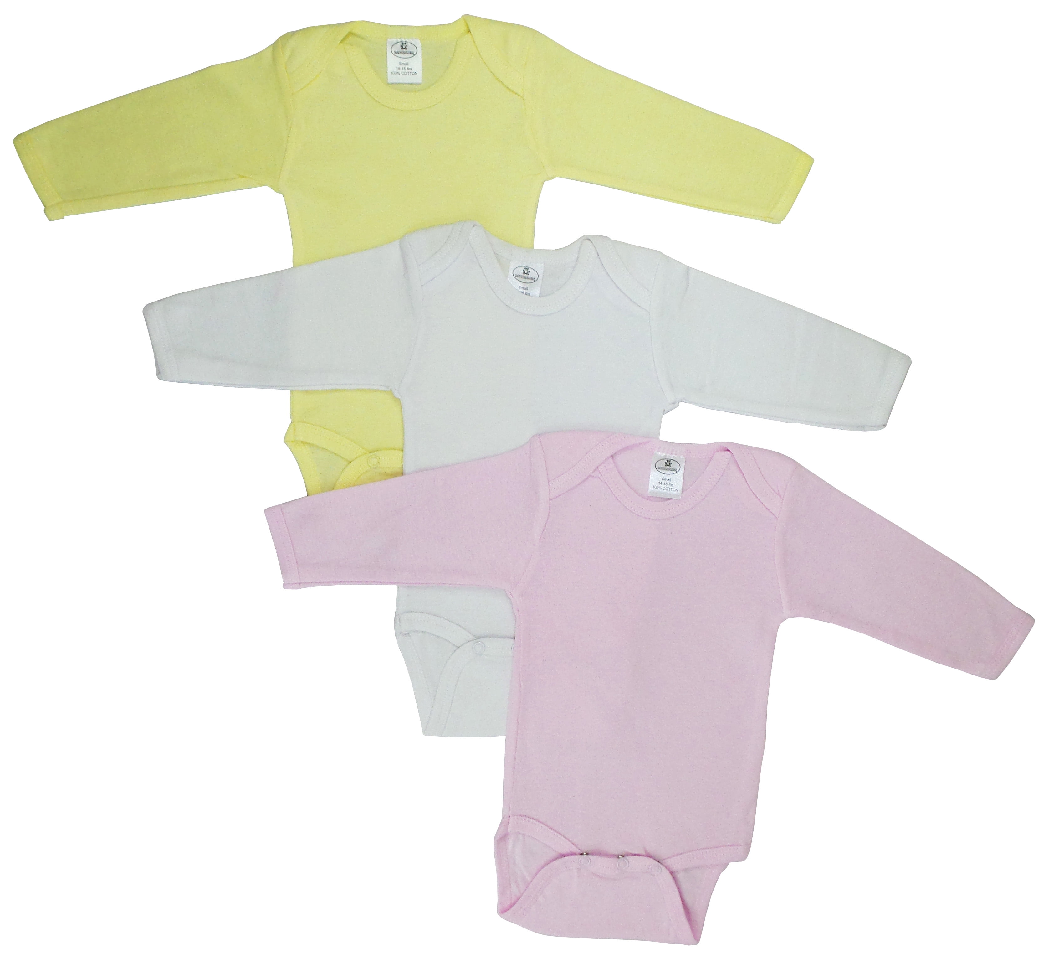 Picture of Bambini 101NB Boys Pastel Long Sleeve&#44; White with Pink & Yellow - Newborn