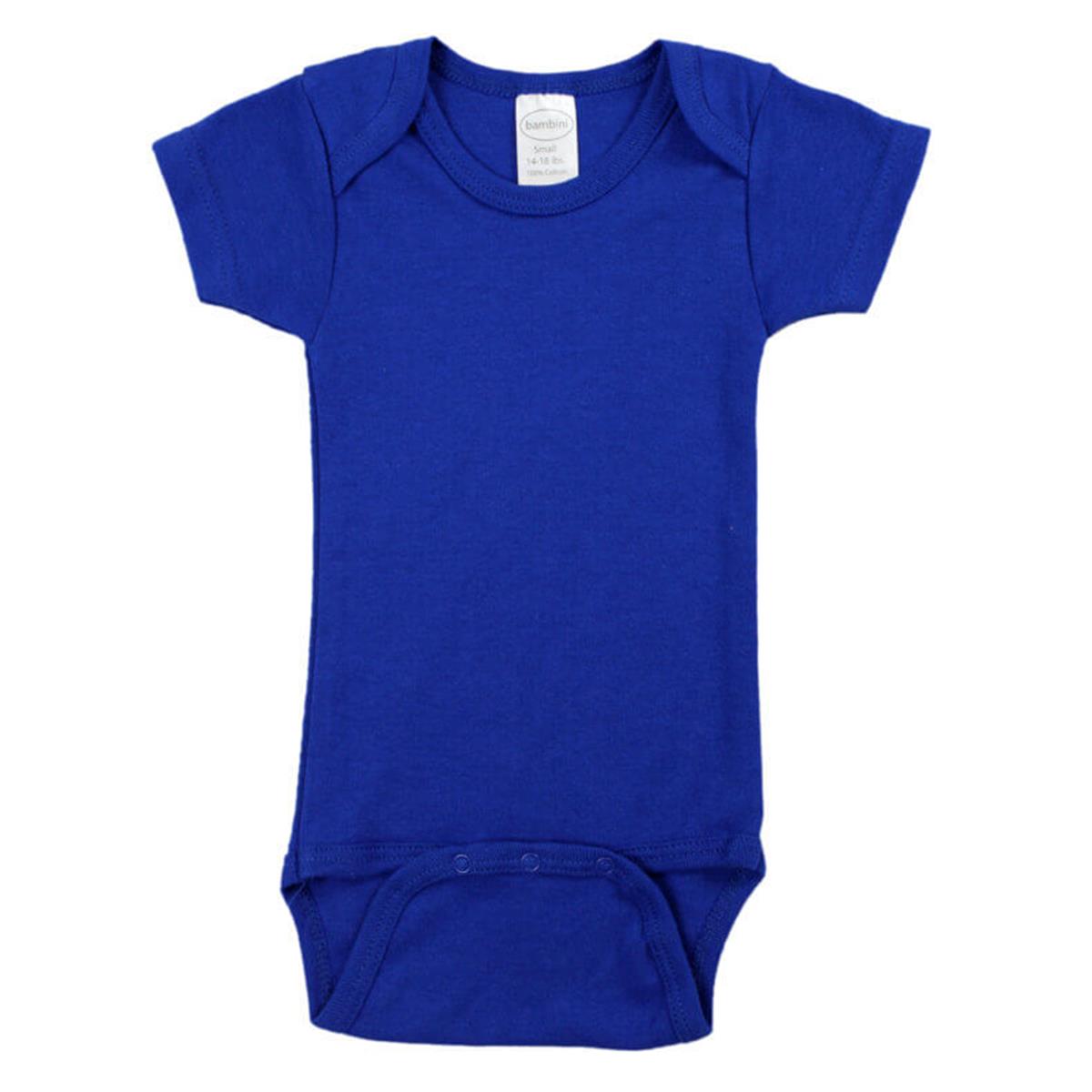 Picture of Bambini 0020BM Interlock Short Sleeve Bodysuit&#44; Blue
