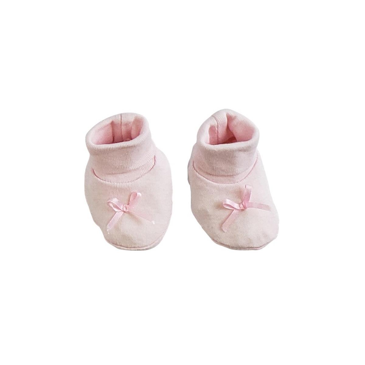 Picture of Bambini 028.Pink.Preemie Rib Knit Infant Booties Set&#44; Pink - Preemie