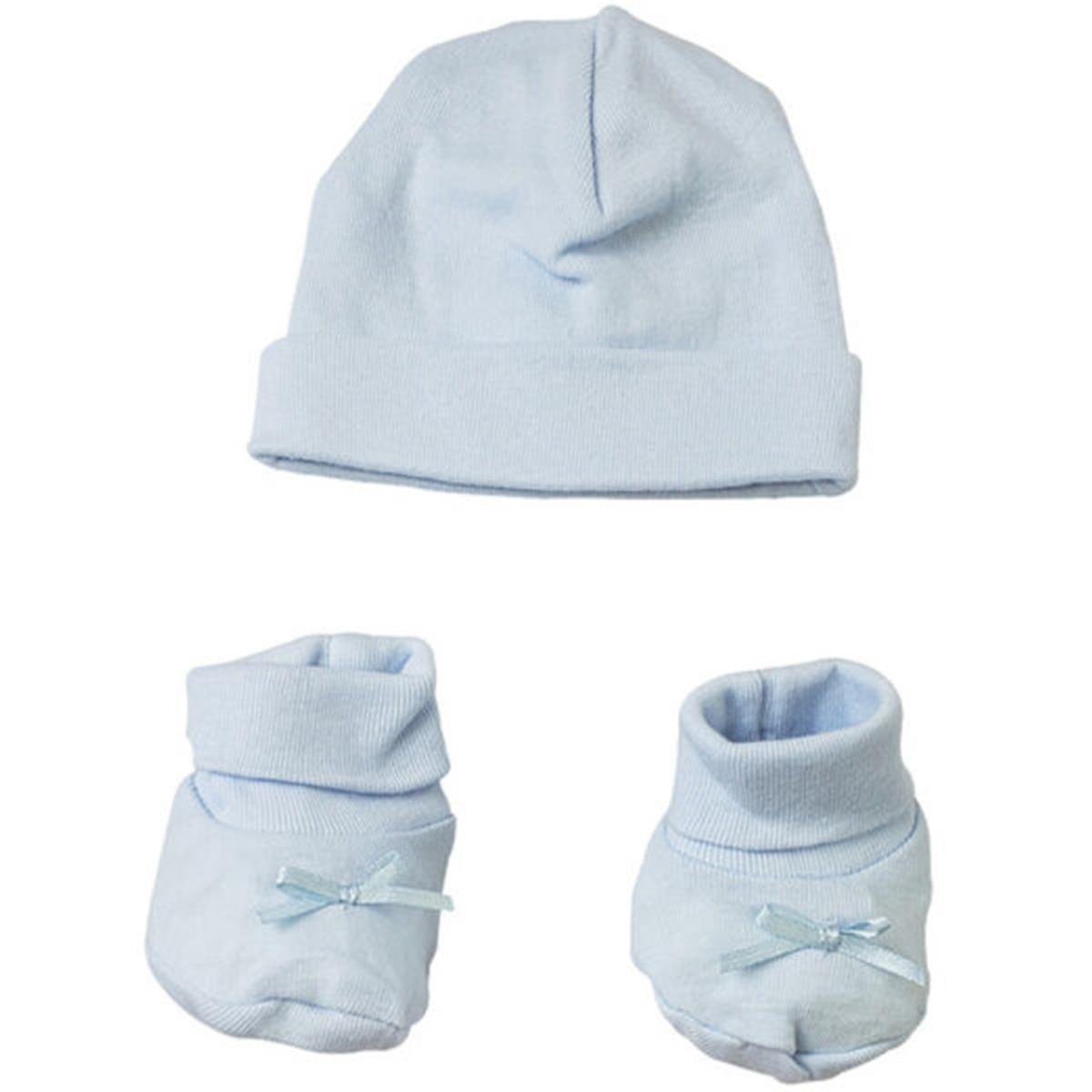 Picture of Bambini 033PBLUE Baby Cap Bootie Set&#44; Blue - Preemie