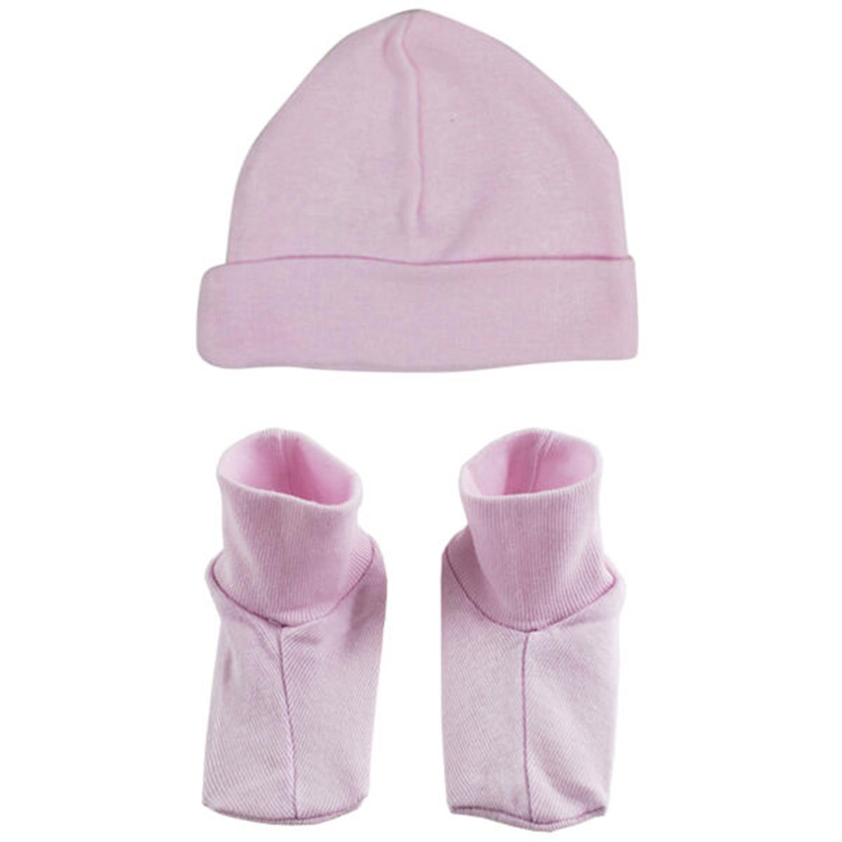 Picture of Bambini 033PINK Baby Cap Bootie Set&#44; Pink - Newborn