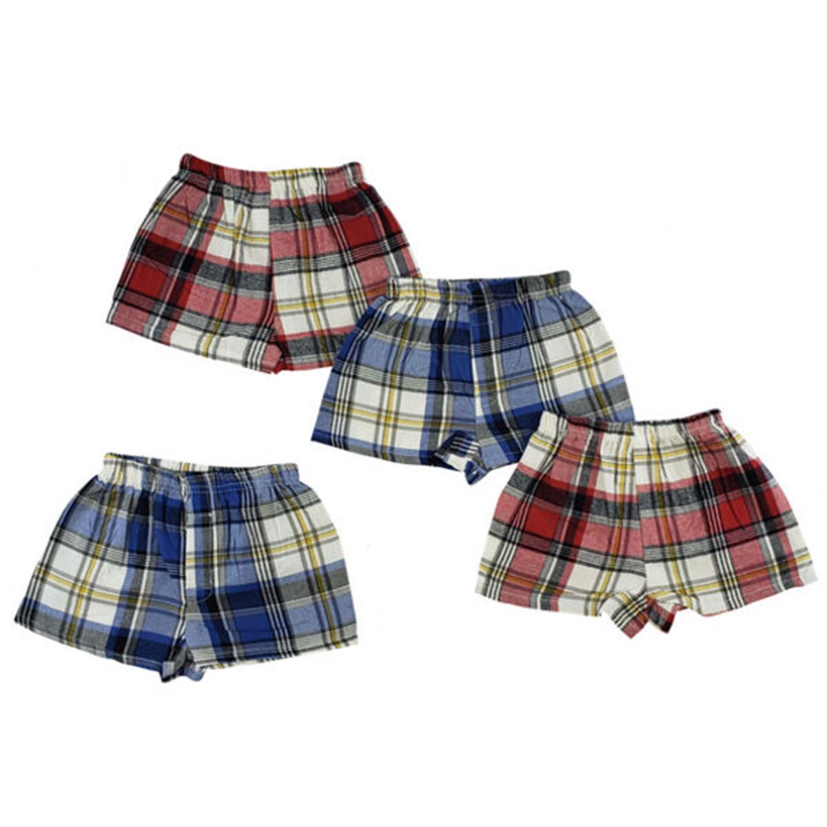 Picture of Bambini 227-227-2T Infant Boxer Shorts Set&#44; Blue & Red - 2T - Pack of 4