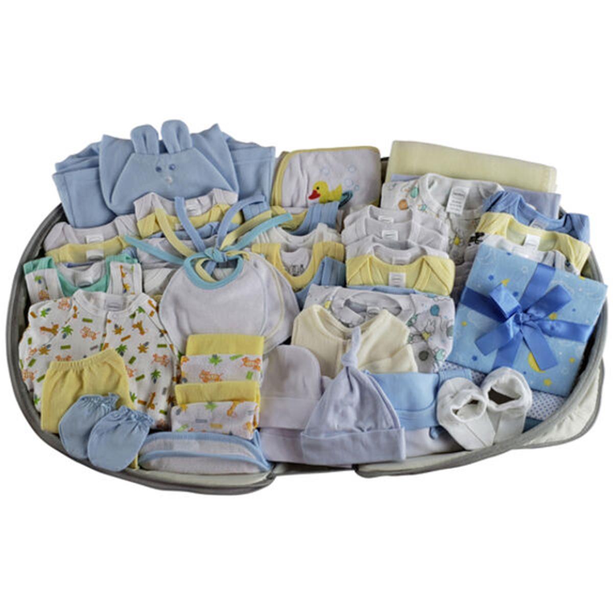 Picture of Bambini 808-Boys-62-Pieces Boys Baby Clothing Starter Set with Diaper Bag&#44; Blue - Mixed Sizes - 62 Piece