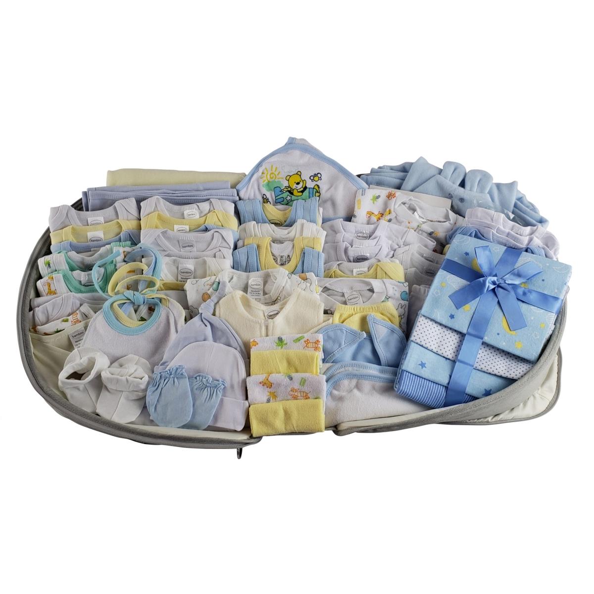 Picture of Bambini 808-Boys-80-Pieces Boys Baby Clothing Starter Set with Diaper Bag&#44; Blue - Mixed Sizes - 80 Piece