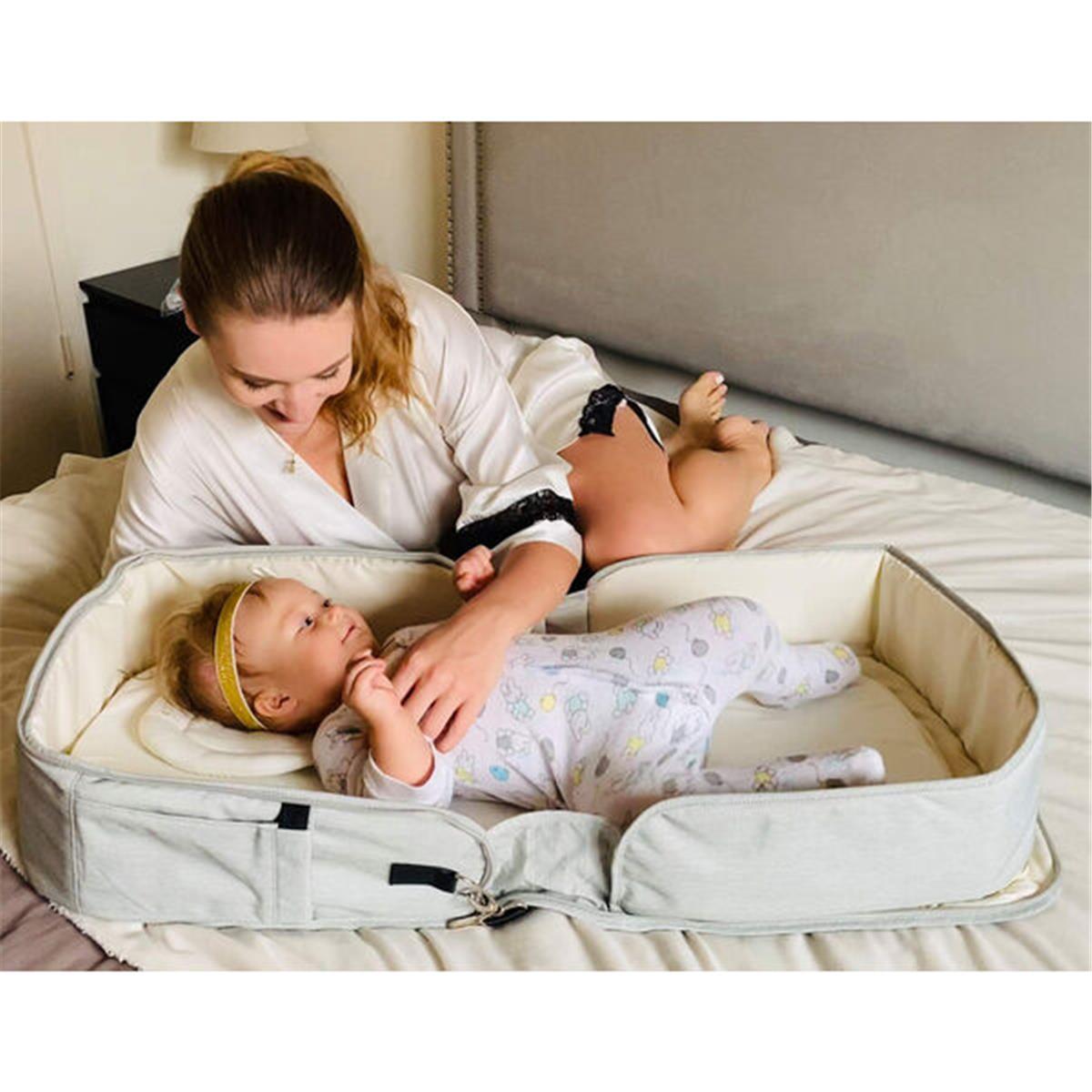 Picture of Bambini 808.Diaper.Bag Diaper Bag & Portable Foldable Changing Table&#44; Blue - Up to 1 Year