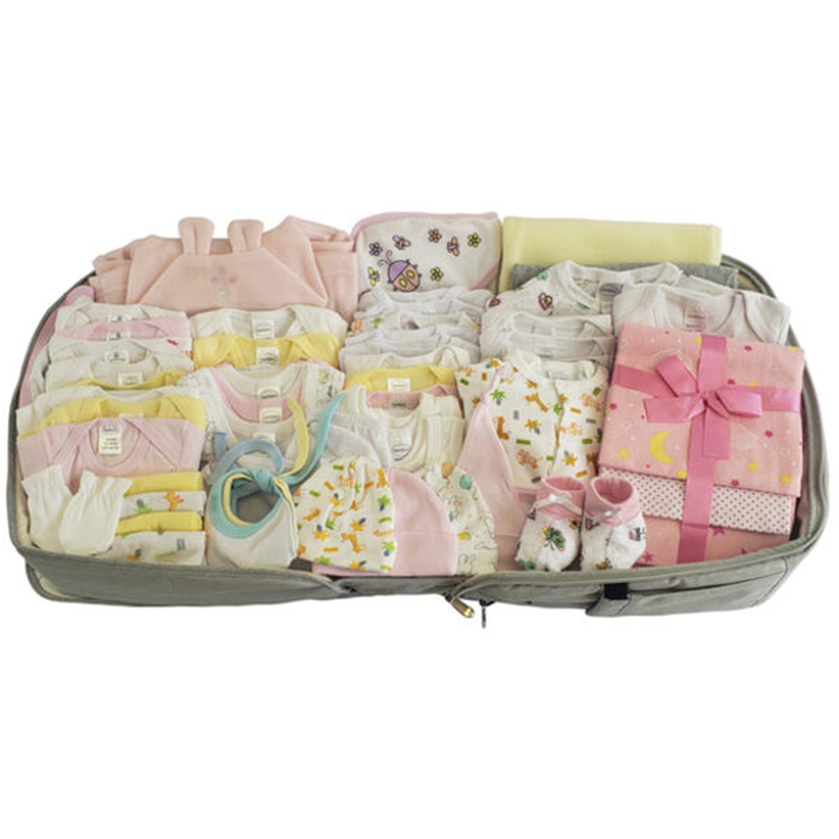 Picture of Bambini 808-Girls-62-Pieces Girls Baby Clothing Starter Set with Diaper Bag&#44; Pink - Mixed Sizes - 62 Piece