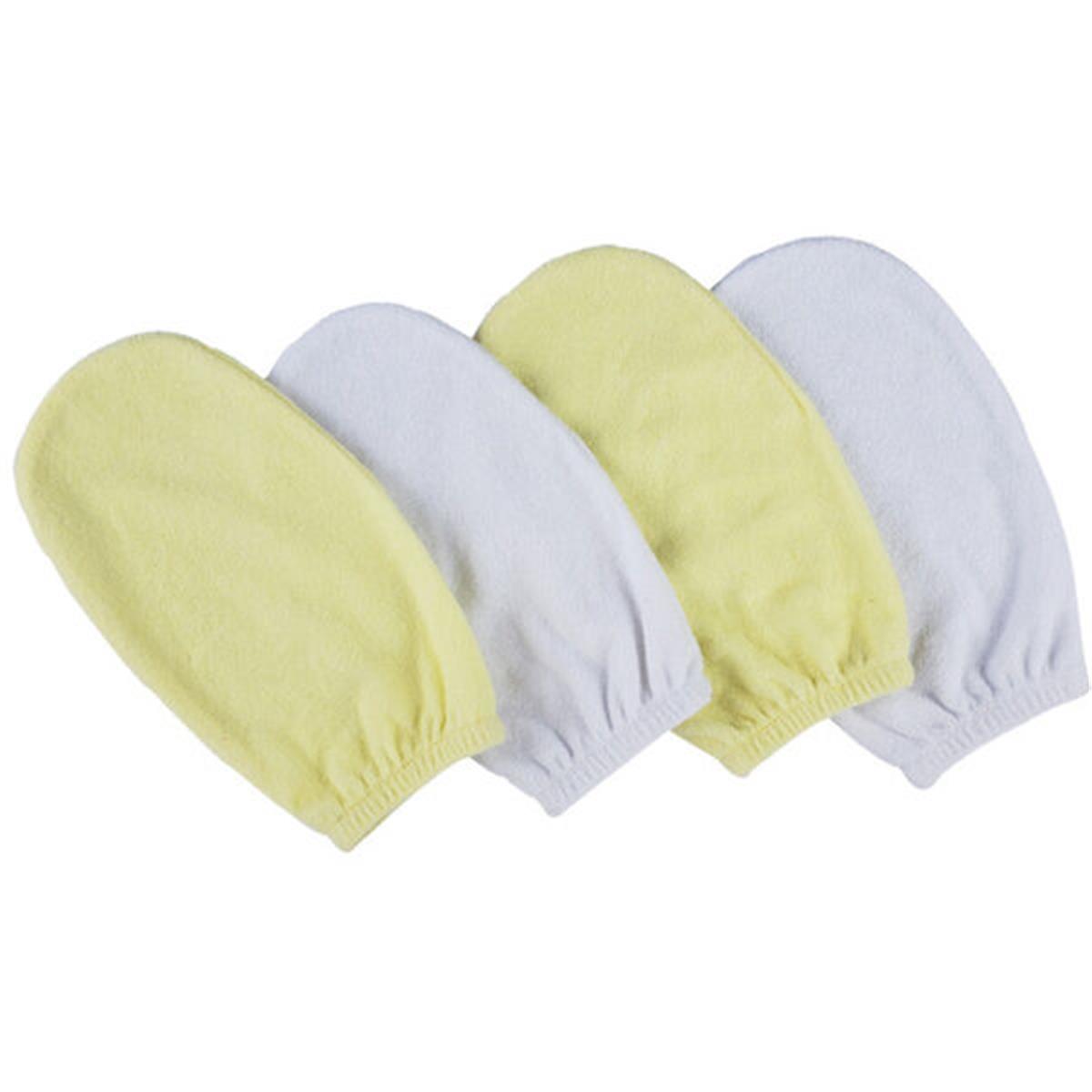 Picture of Bambini CS-0015 Washcloth Mitt Set&#44; White & Yellow - Newborn - 4 per Pack