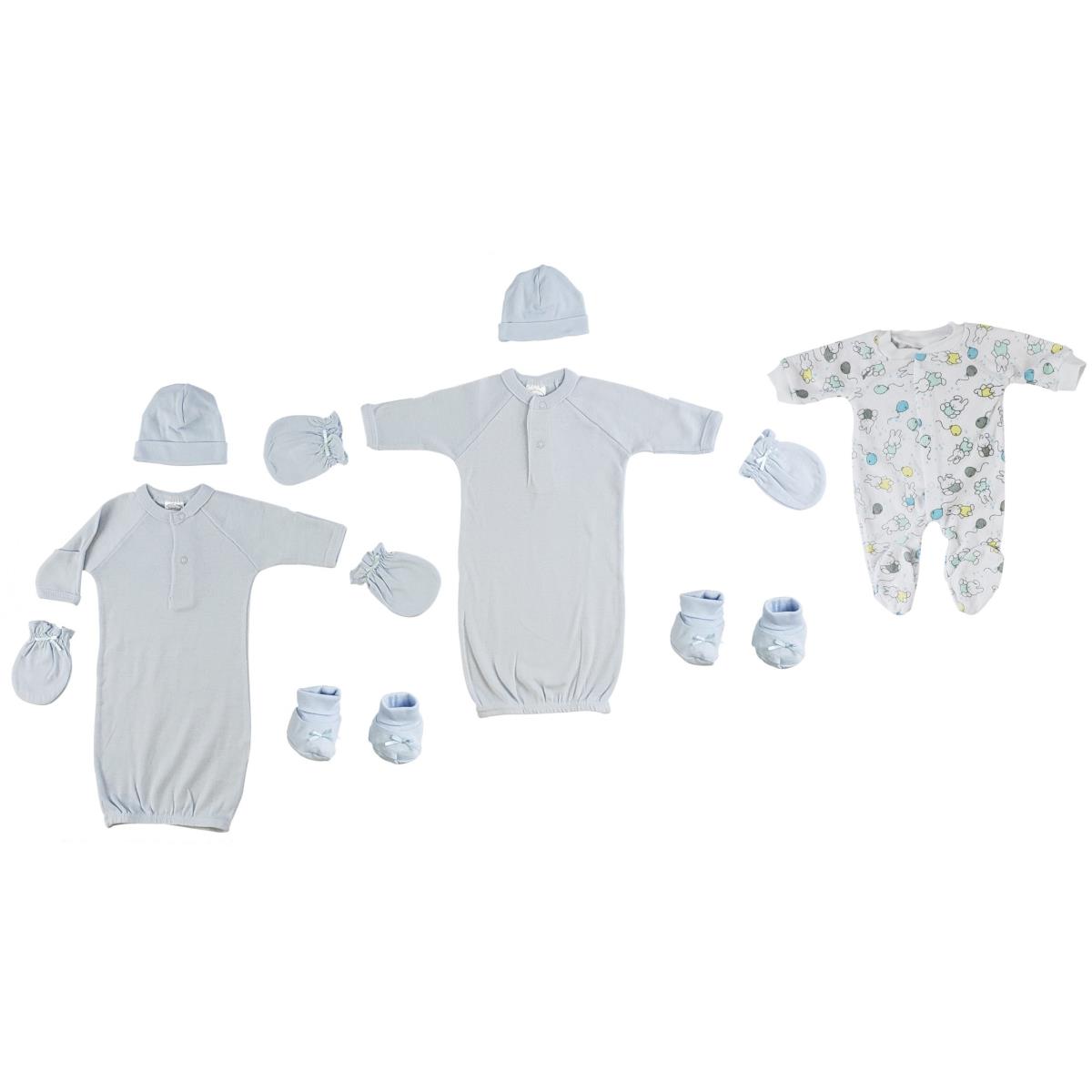 Picture of Bambini CS-0069 Boys Gowns&#44; Sleep-n-Play&#44; Caps&#44; Mittens & Booties&#44; Blue - Preemie
