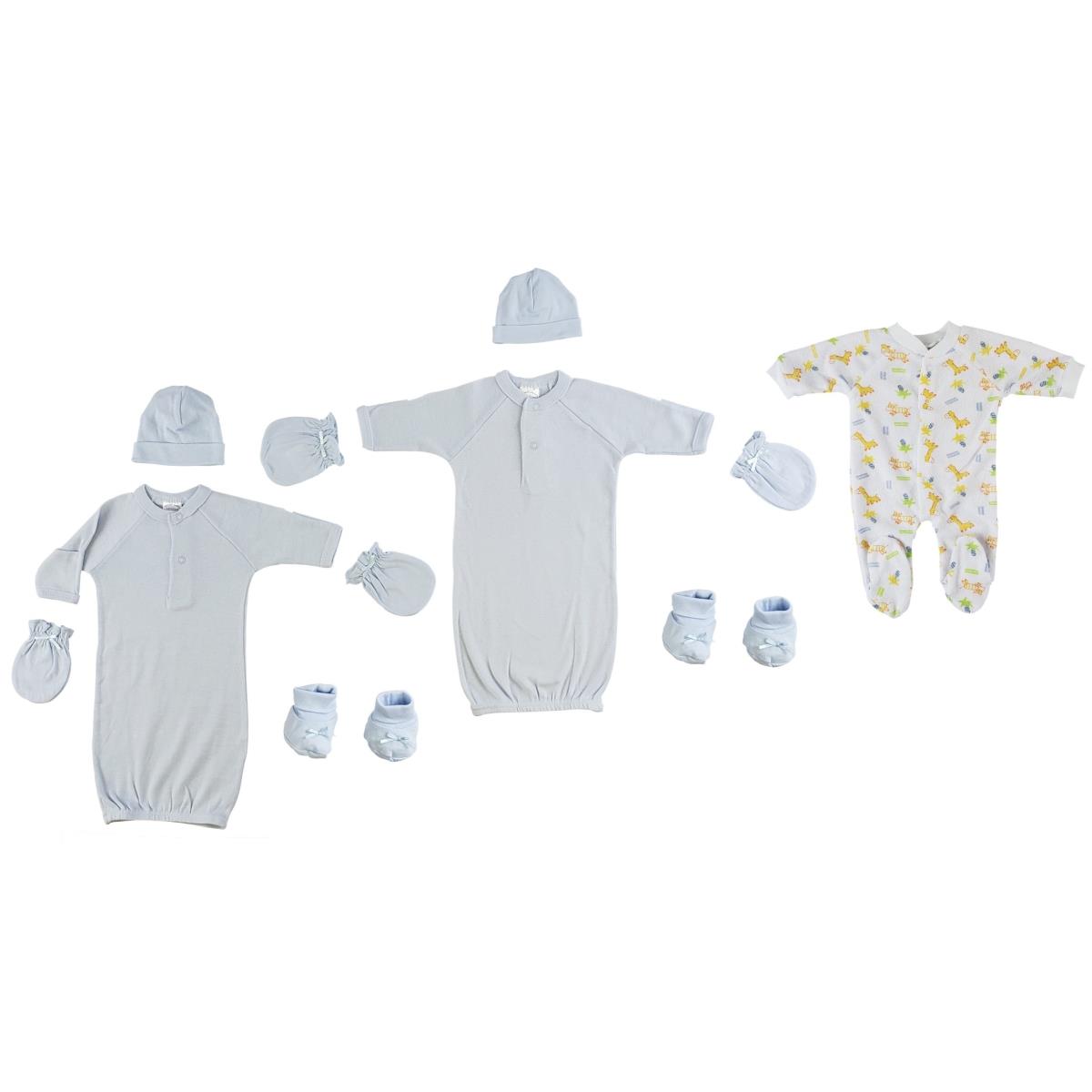 Picture of Bambini CS-0074 Boys Sleep-n-Play&#44; Gowns&#44; Caps&#44; Booties & Mittens&#44; Blue - Preemie