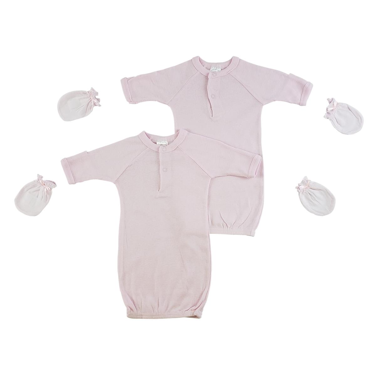 Picture of Bambini CS-0075 Girls Gowns & Mittens&#44; Pink - Preemie