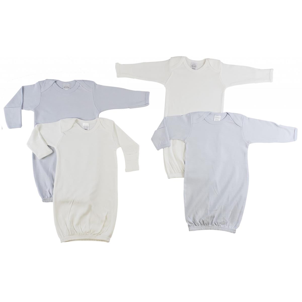 Picture of Bambini CS-0078 Infant Gowns&#44; White & Blue - Newborn - 3 per Pack