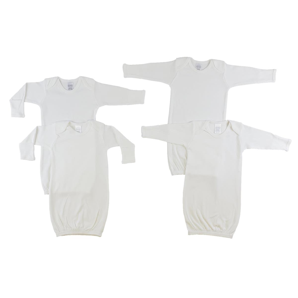 Picture of Bambini CS-0080 Infant Gowns&#44; White - Newborn - 3 per Pack