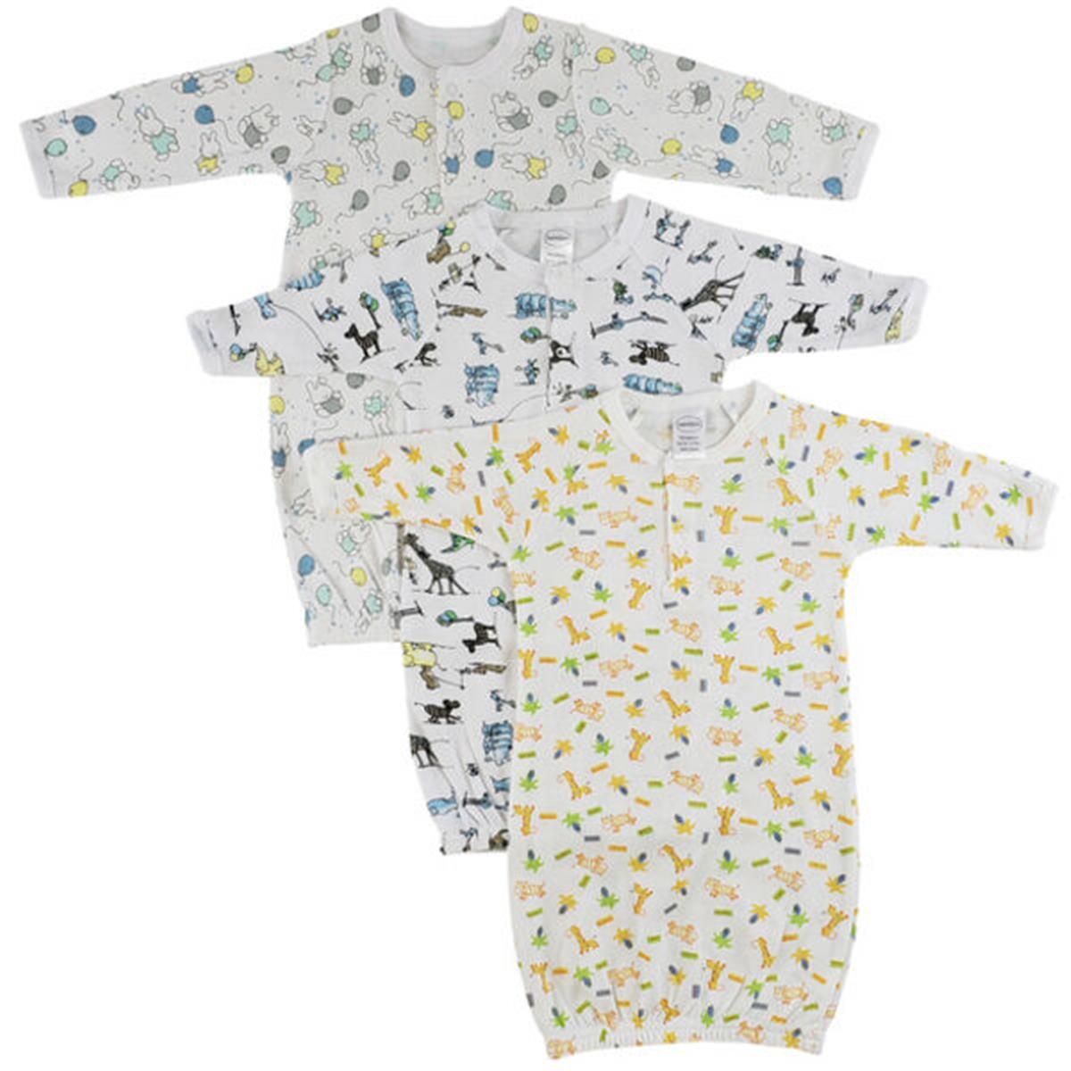 Picture of Bambini CS-0083 Infant Gowns&#44; Print - Newborn - 3 per Pack
