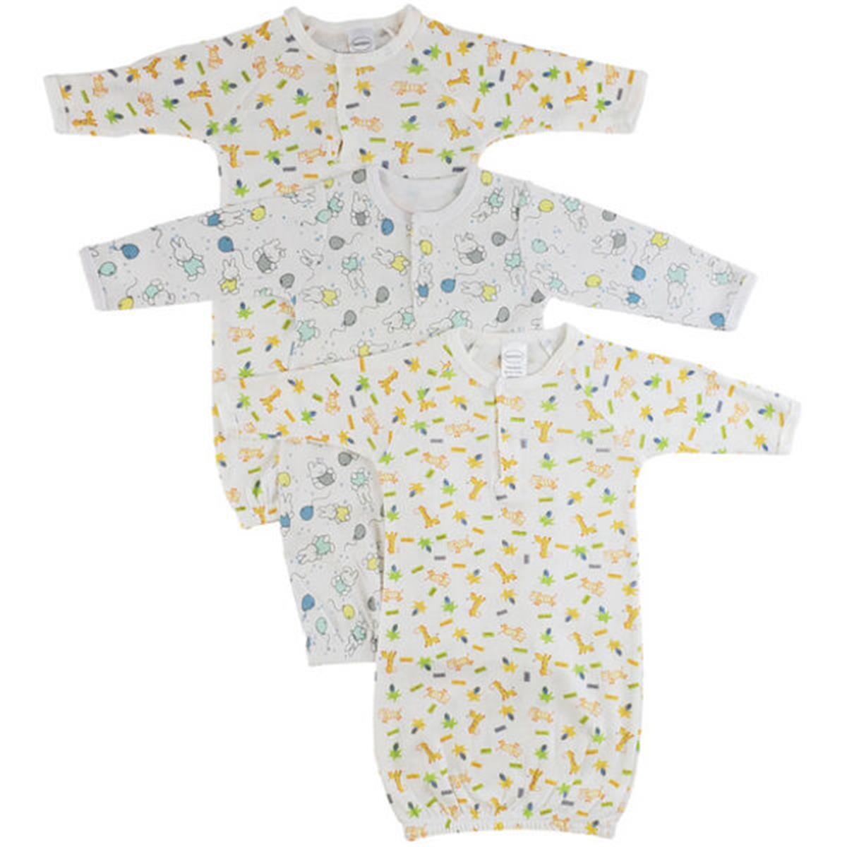 Picture of Bambini CS-0084 Infant Gowns&#44; Print - Newborn - 3 per Pack