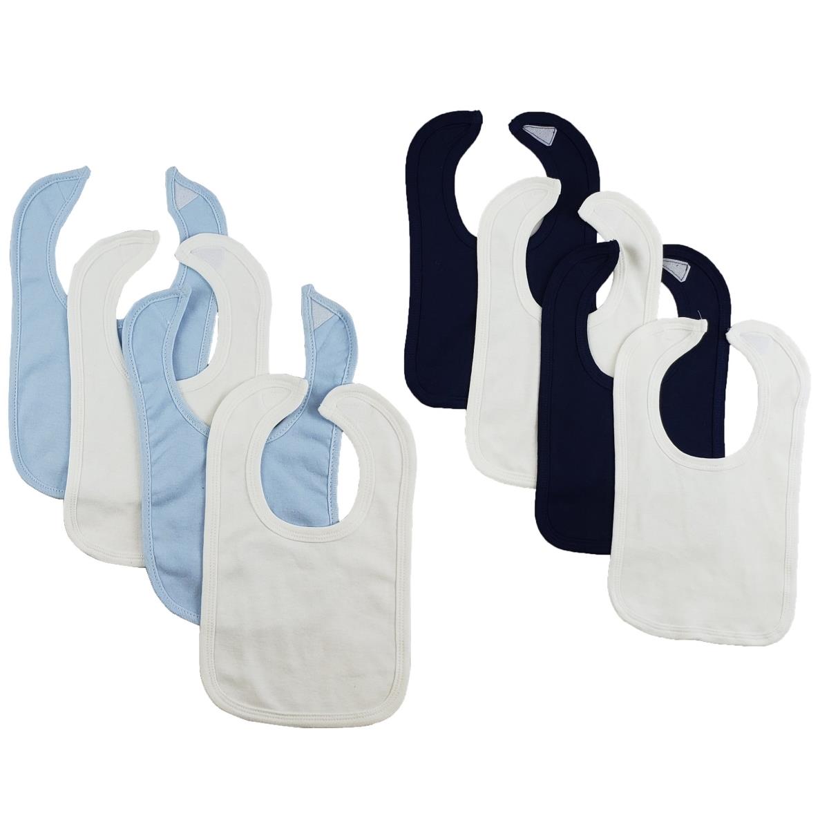 Picture of Bambini CS-0112 12.25 x 7.5 in. Baby Bibs - Blue&#44; White & Navy - One Size - 8 per Pack
