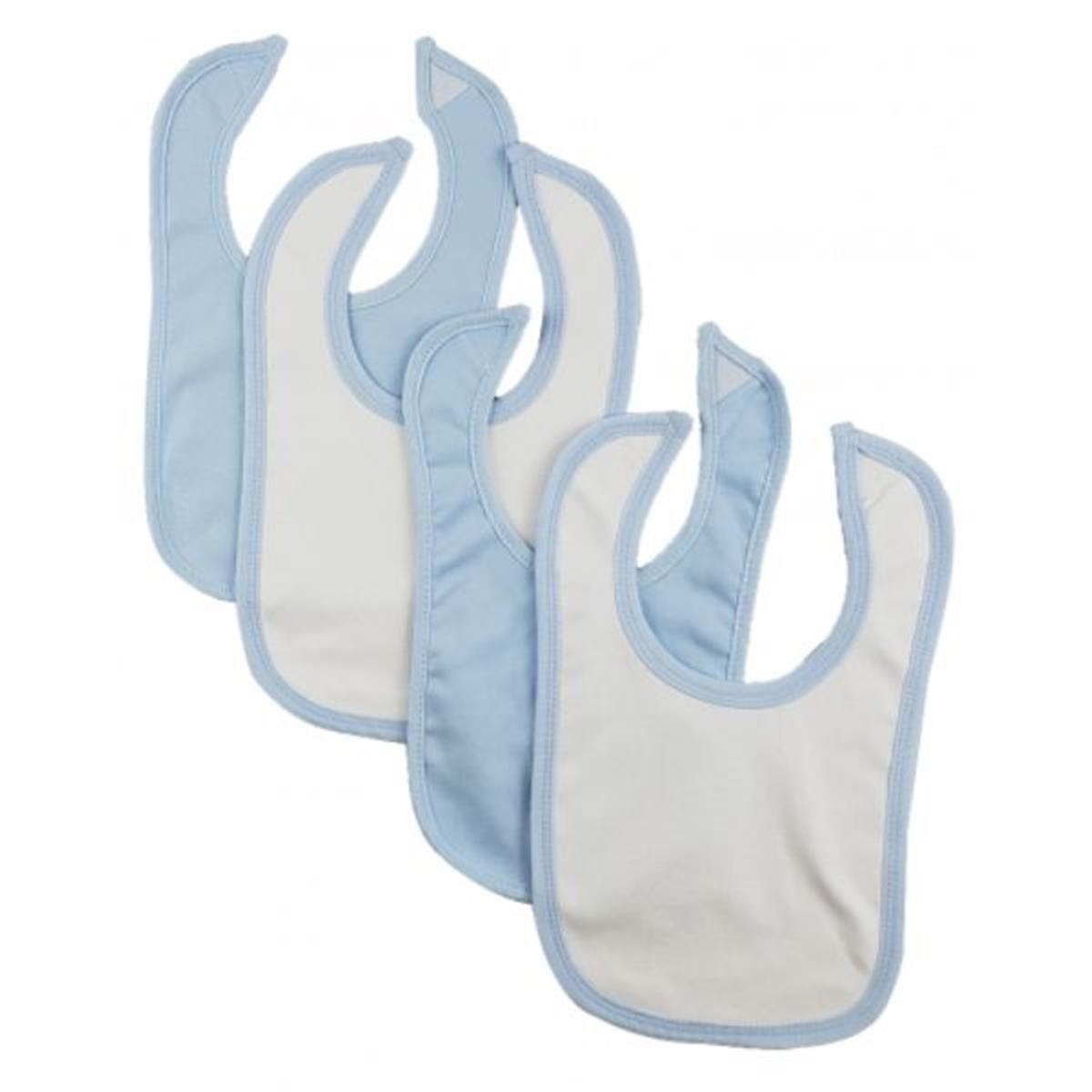 Picture of Bambini CS-0115 12.25 x 7.5 in. Baby Bibs&#44; Blue & White - One Size - 4 per Pack