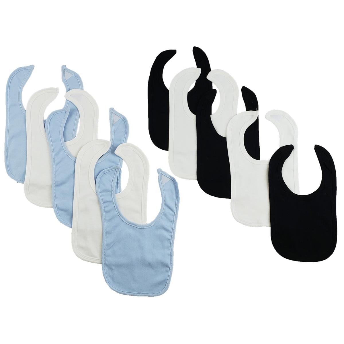 Picture of Bambini CS-0117 12.25 x 7.5 in. Baby Bibs - Blue &#44; White & Black - One Size - 10 per Pack