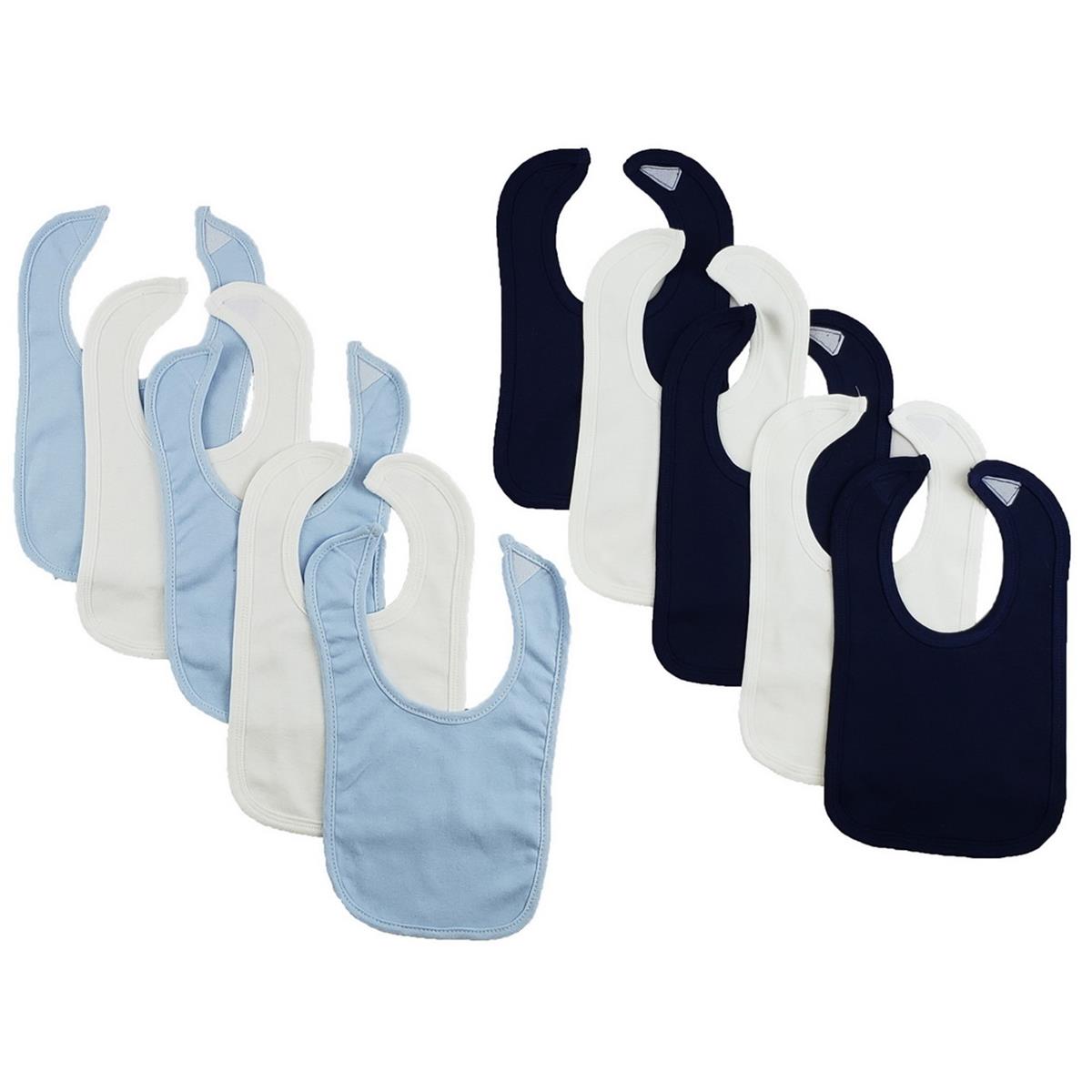 Picture of Bambini CS-0119 12.25 x 7.5 in. Baby Bibs - Blue&#44; White & Red - One Size - 10 per Pack