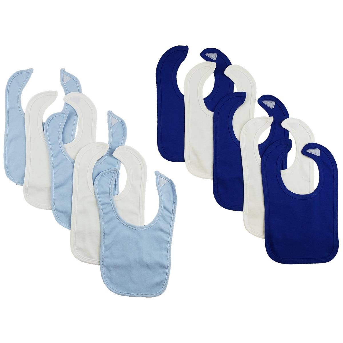Picture of Bambini CS-0120 12.25 x 7.5 in. Baby Bibs&#44; Blue & White - One Size - 10 per Pack