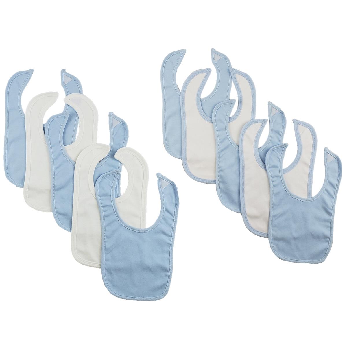 Picture of Bambini CS-0129 12.25 x 7.5 in. Baby Bibs&#44; Blue & White - One Size - 10 per Pack