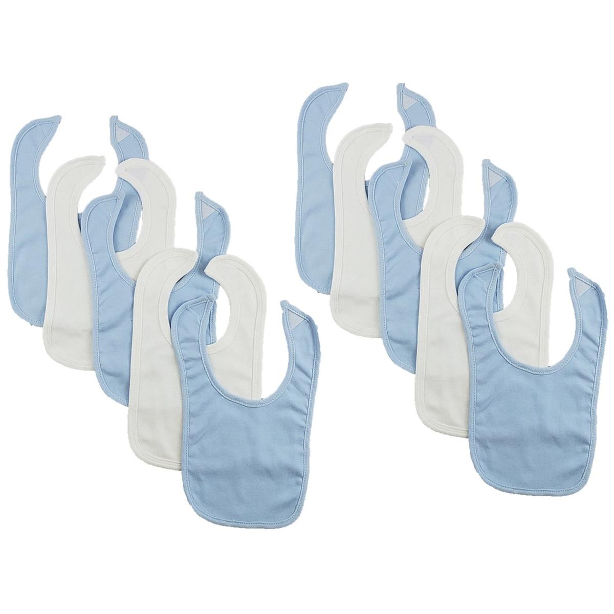 Picture of Bambini CS-0130 12.25 x 7.5 in. Baby Bibs&#44; Blue & White - One Size - 10 per Pack
